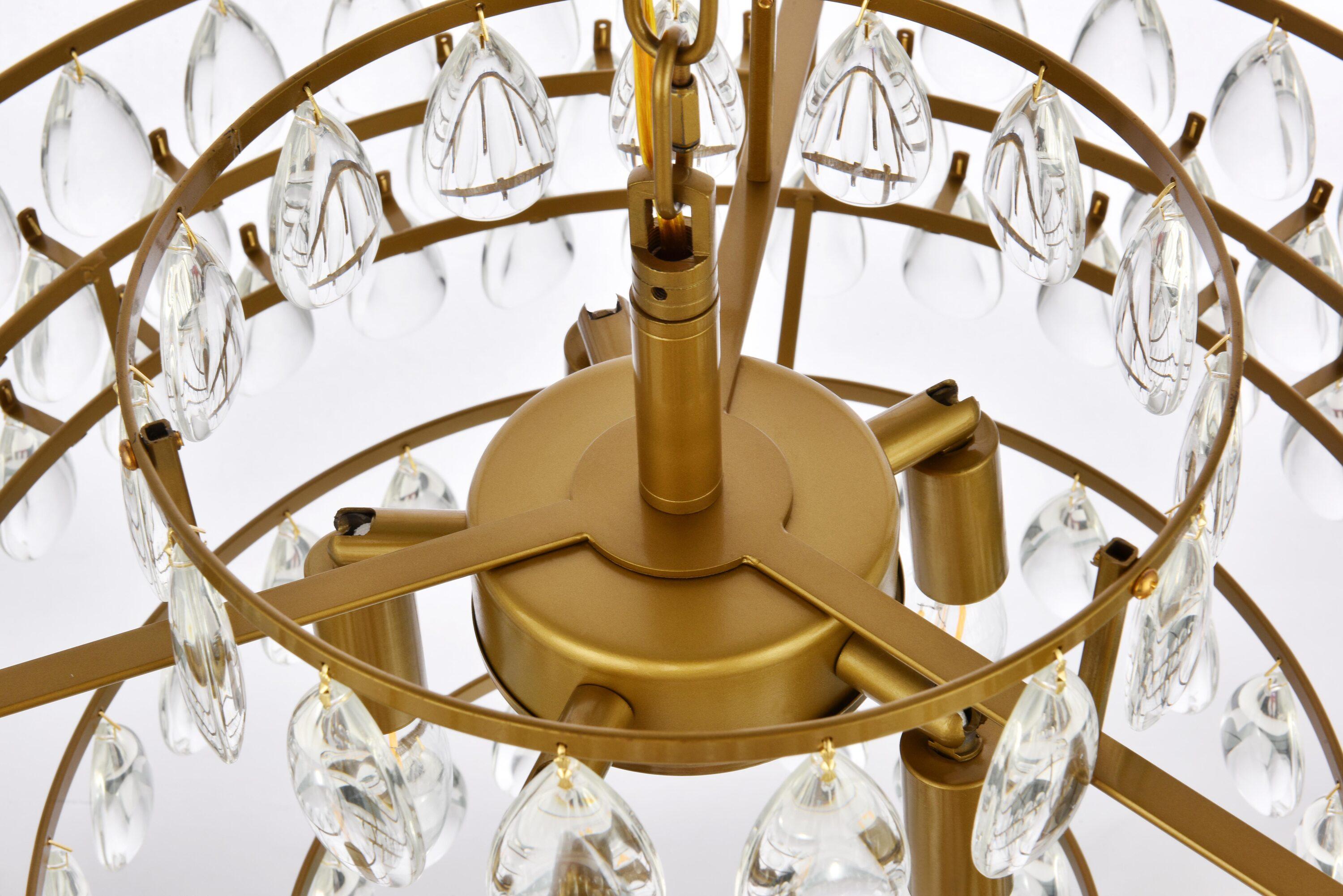 Elegant Lighting Mila 5 - Light Pendant in  Brass