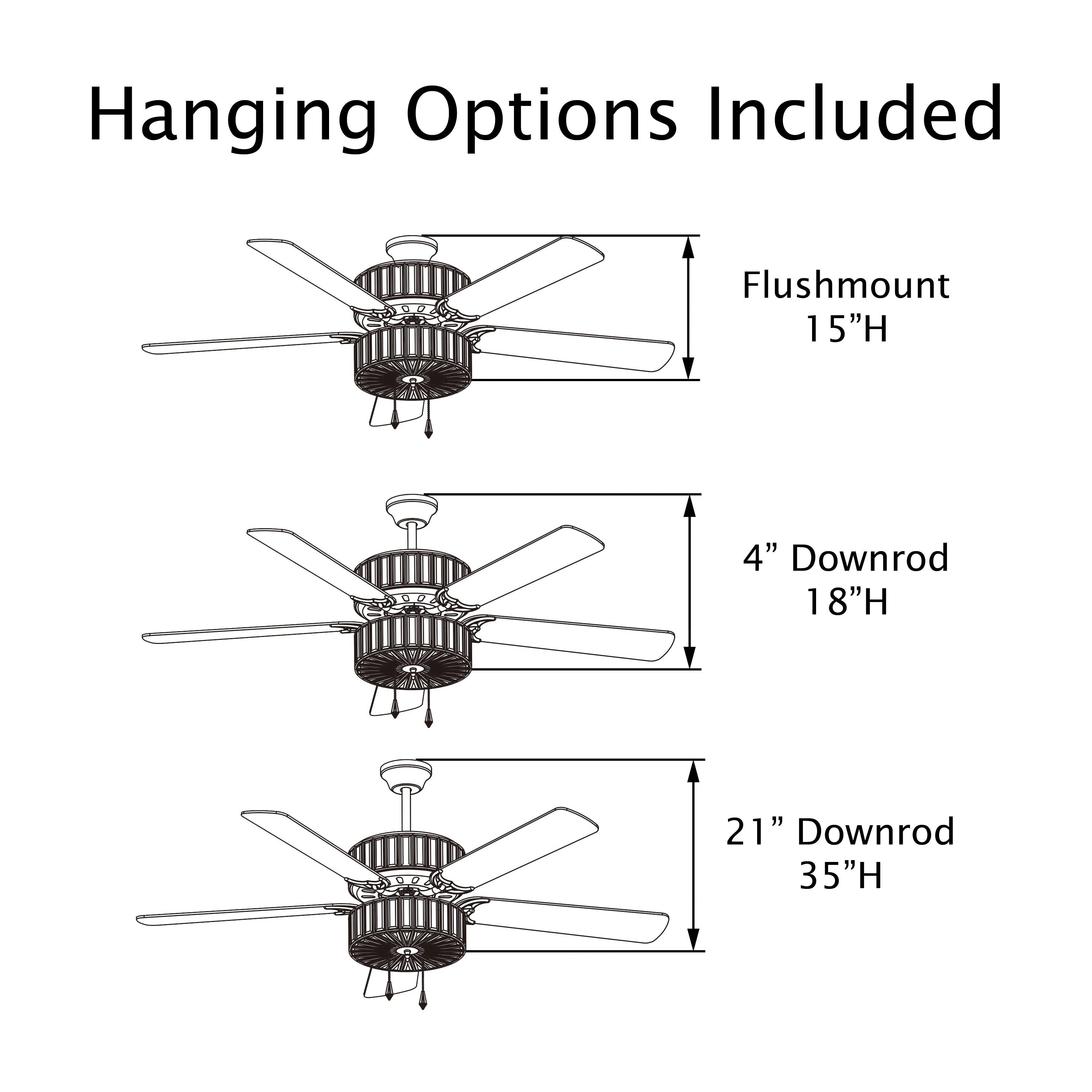 Kelly Clarkson Home 52" Lea 5 - Blade Geometric Cut Crystal Ceiling Fan with Pull Chain