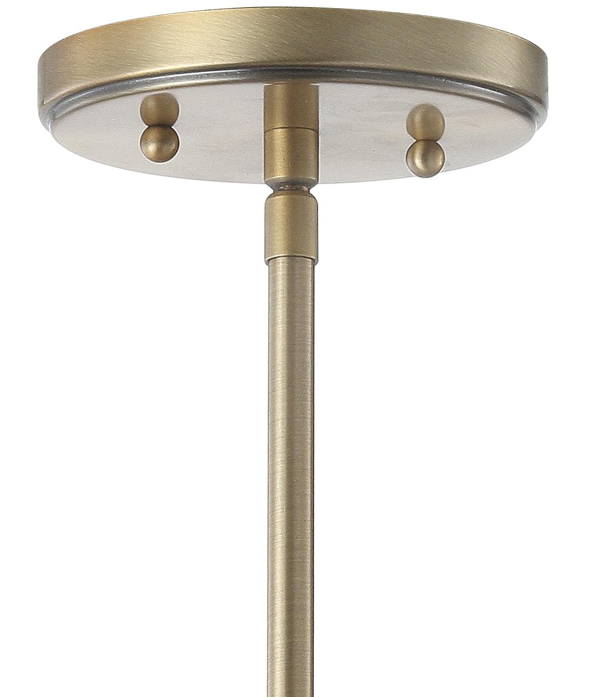Bleecker 7.75" Metal/Glass Globe LED Pendant, White/Brass