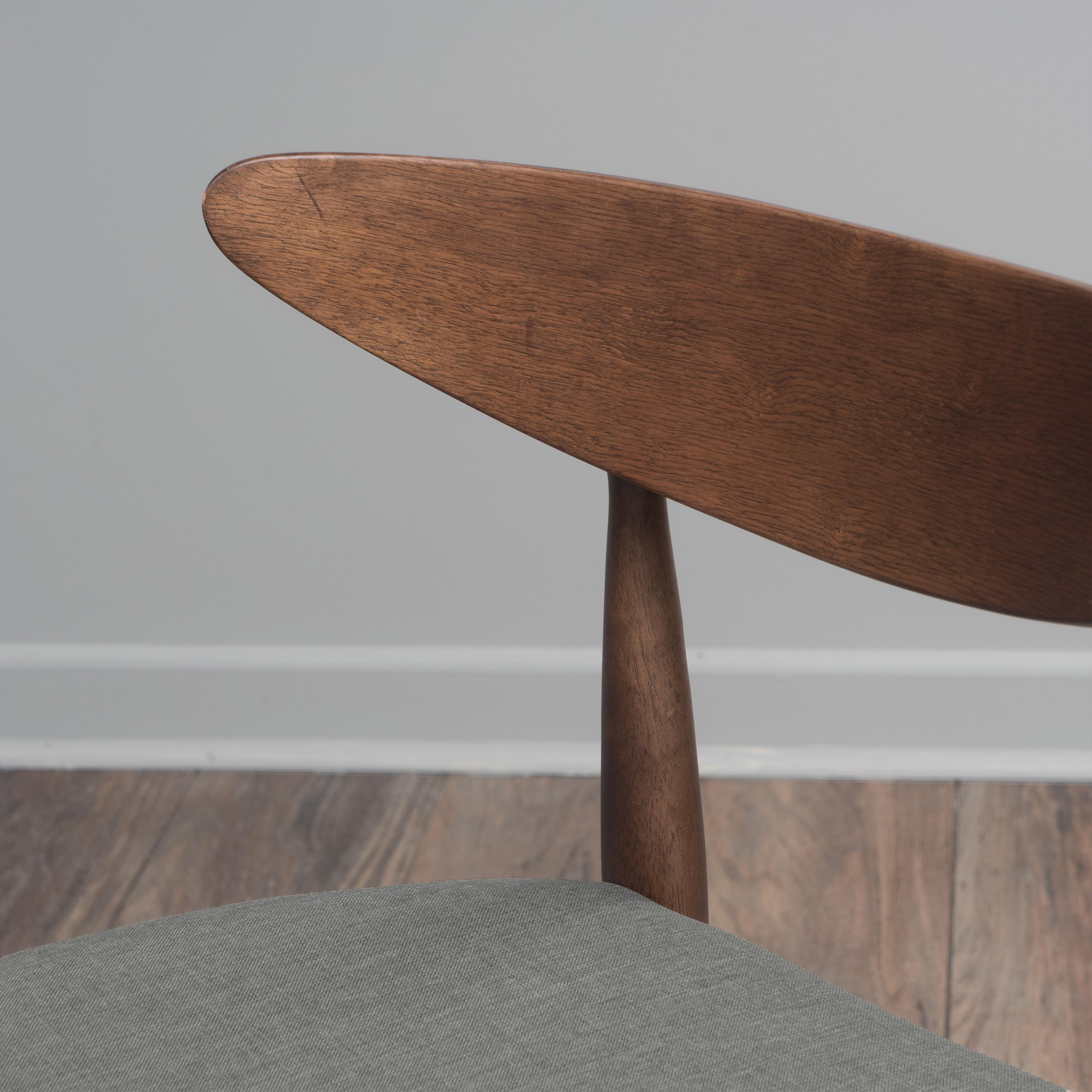 Set of 2 Barron Dining Chair Light Gray - Christopher Knight Home: Mid-Century, Upholstered, Rubberwood