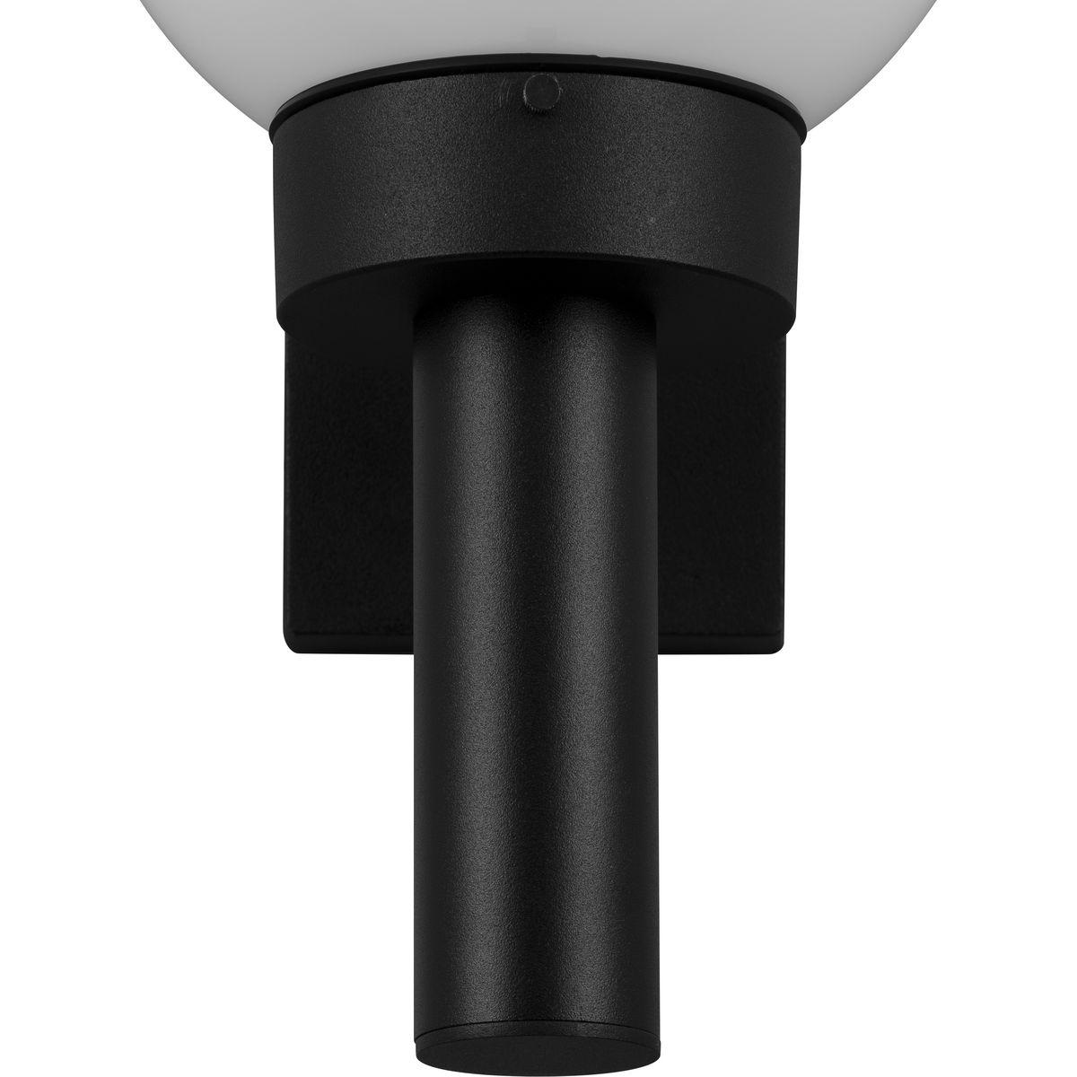 Progress Lighting Acrylic Globe 1-Light Wall Torch, Black Finish, White Globe