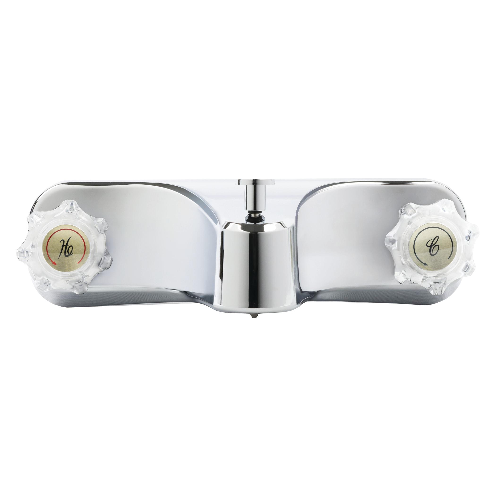 Danco Mobile Home RV Tub Shower Center-Set Faucet, 8 inch, 2-Handle, Chrome with Clear Acrylic Handles (33156X)