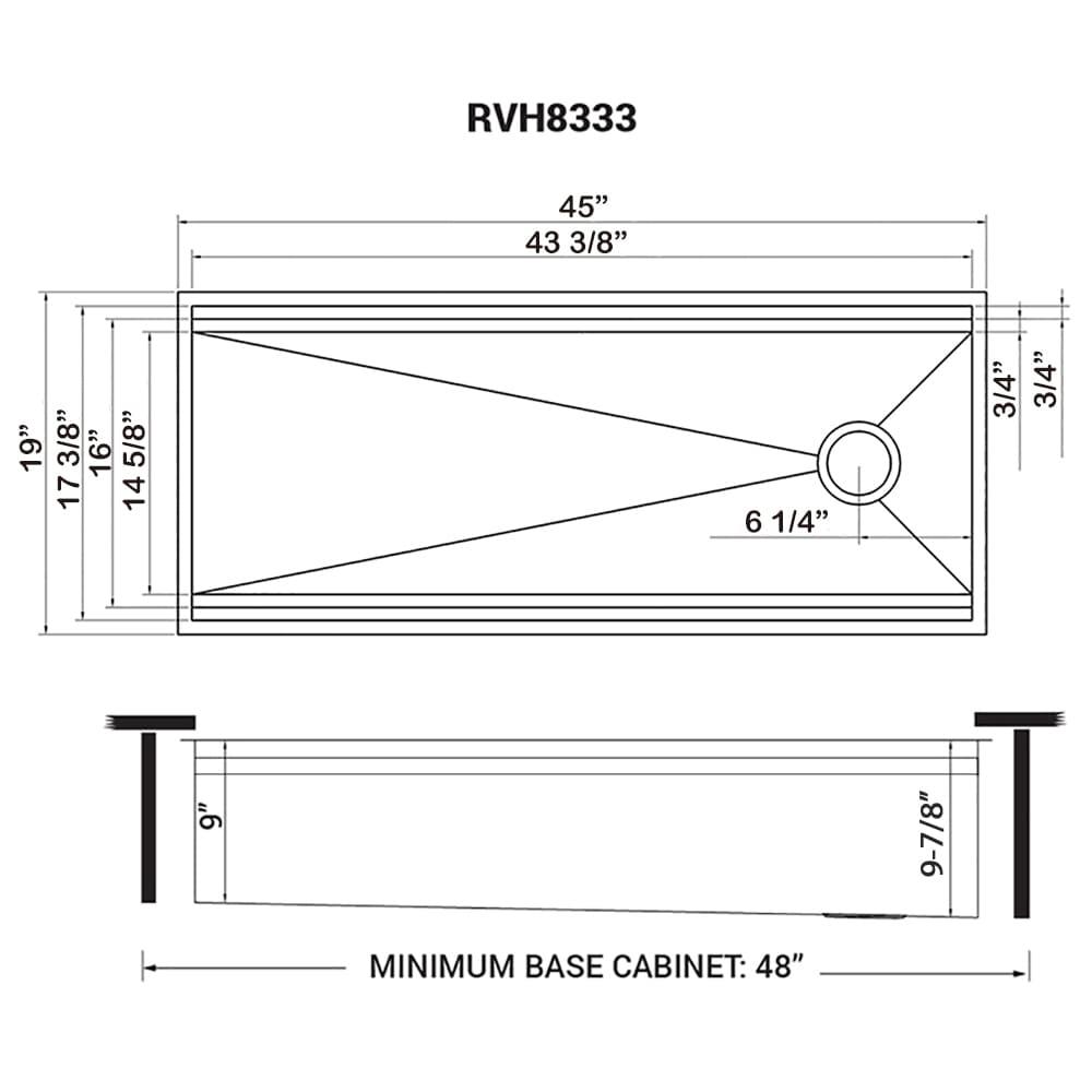 Ruvati 45-inch Workstation Two-Tiered Ledge Kitchen Sink Undermount 16 Gauge Stainless Steel