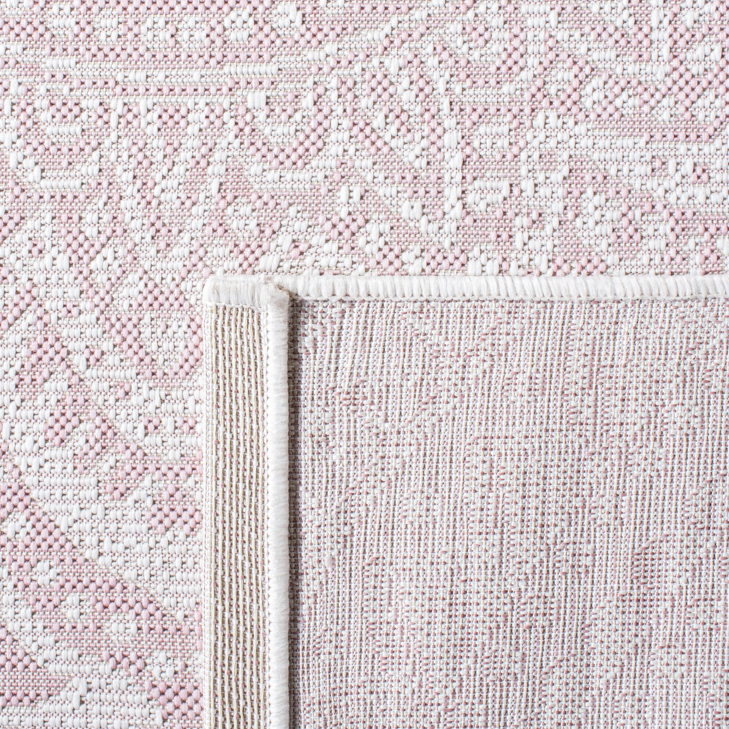 Courtyard CY8734 Power Loomed Indoor and Outdoor Accent Rug - Ivory/Soft Pink - 2'x3'7" - Safavieh