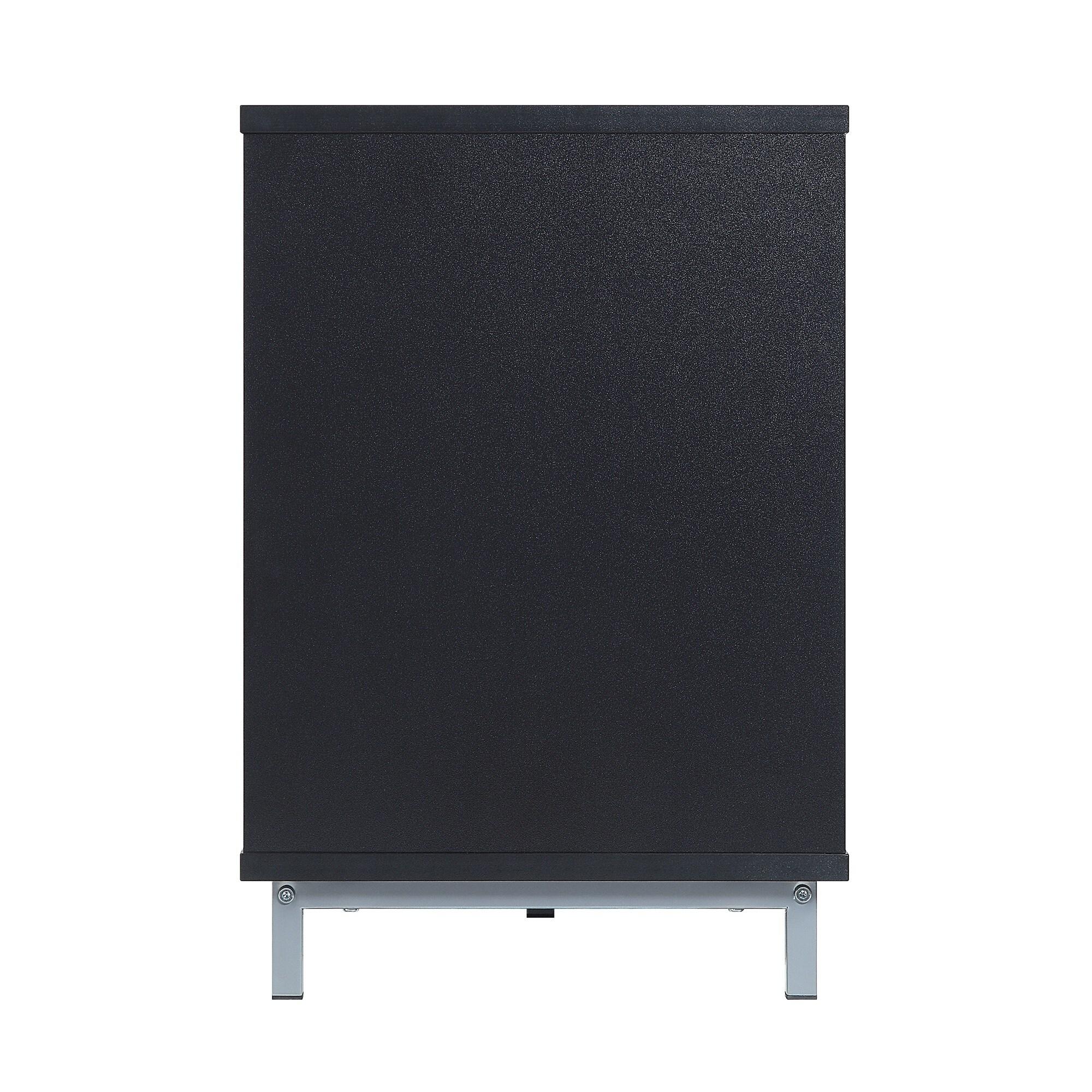 Manhattan Comfort Brighton Wood TV Stand for TVs up to 56" in Black