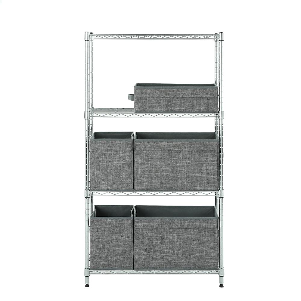 4 tier chrome shelving 11.8x25.6x45.5in