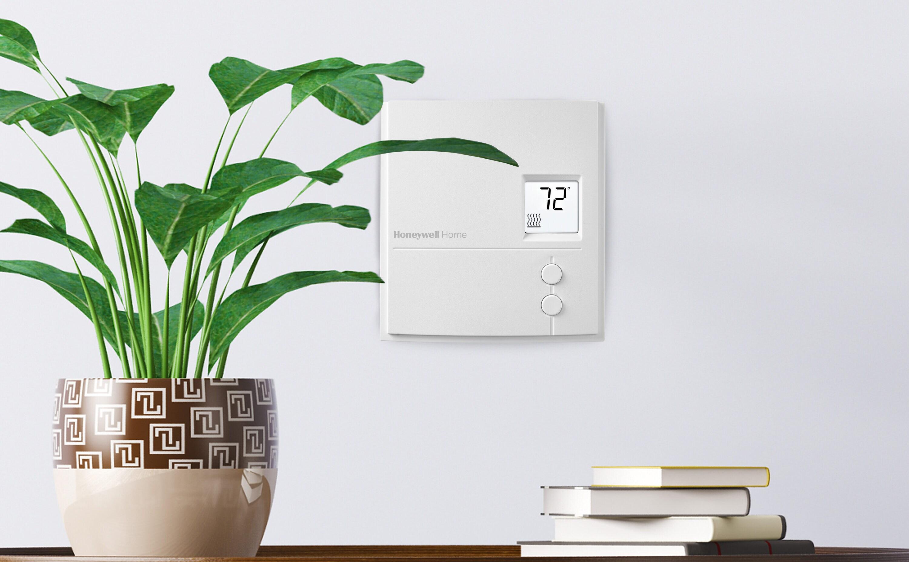 Honeywell White Square Non-Programmable Thermostat for Heating and Cooling