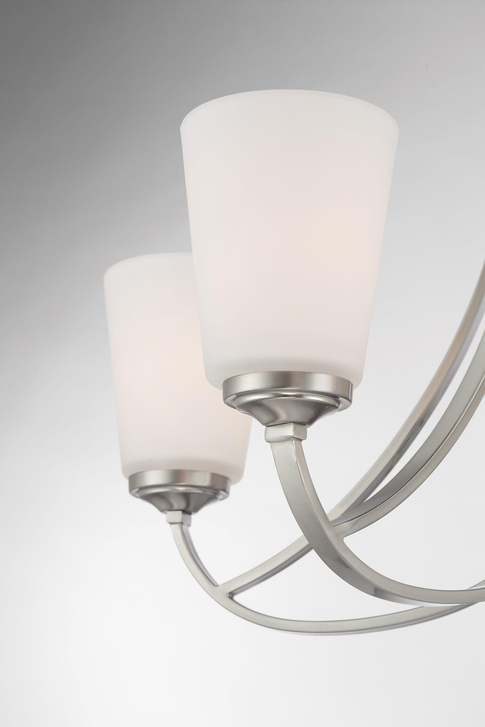 Minka Lavery Chandelier Lighting 4965-84, Overland Park Glass 1 Tier with Shades, 5 Light, Nickel