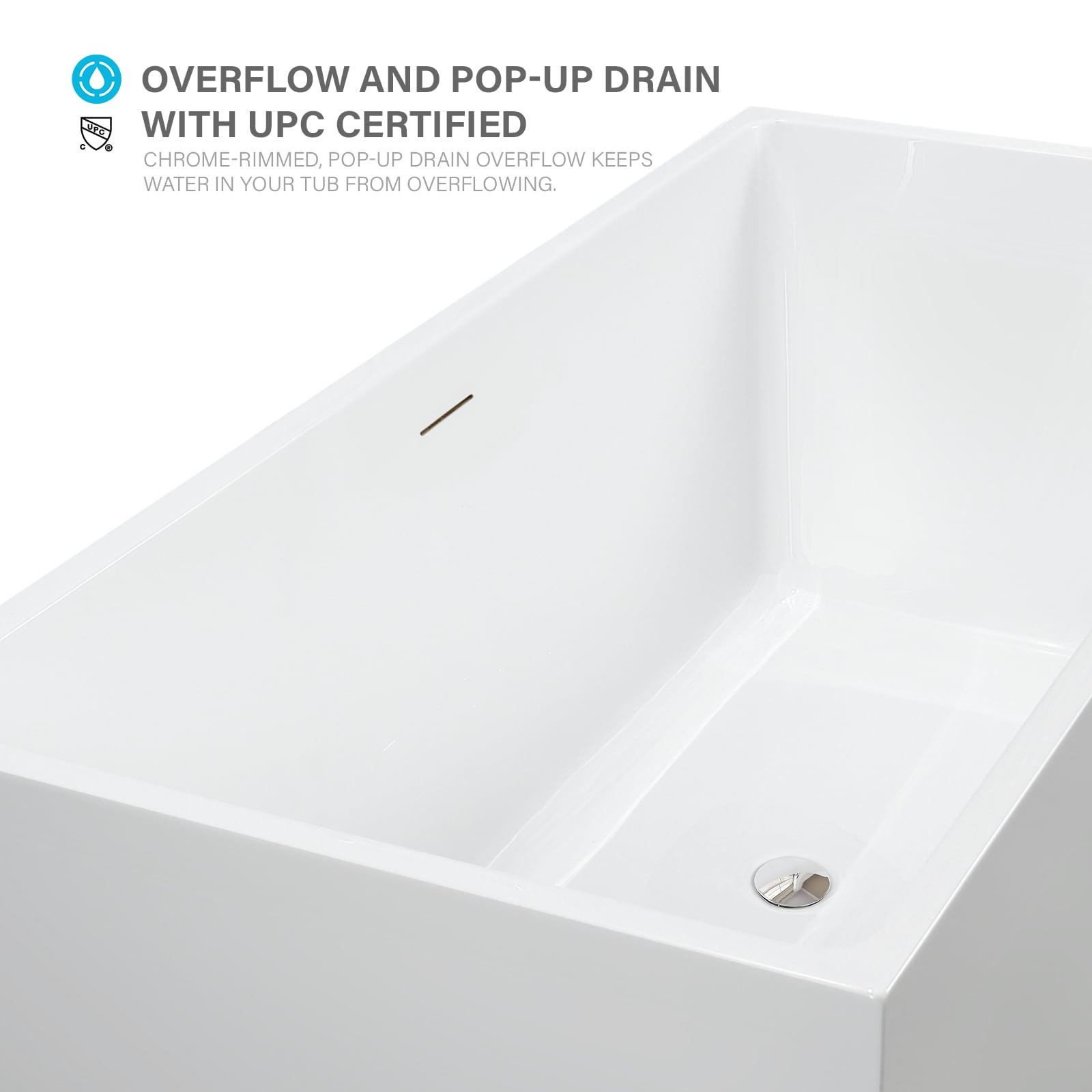 Chloe 59" x 30" Freestanding Soaking Bathtub