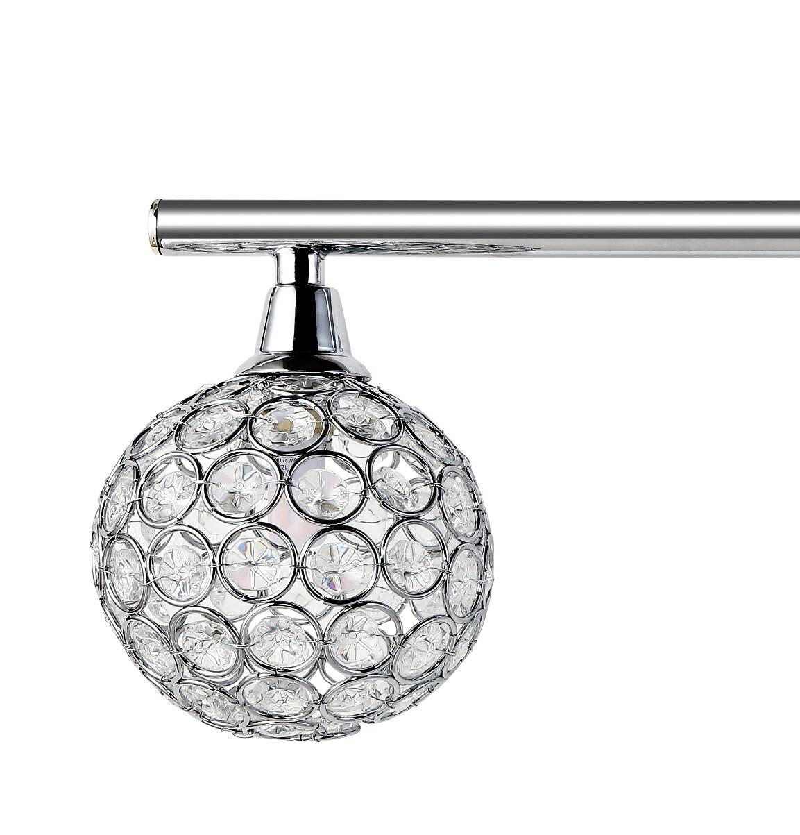 JONATHAN Y Maeve 23" 3-Light Iron/Glass Contemporary Glam LED Vanity Light, Chrome