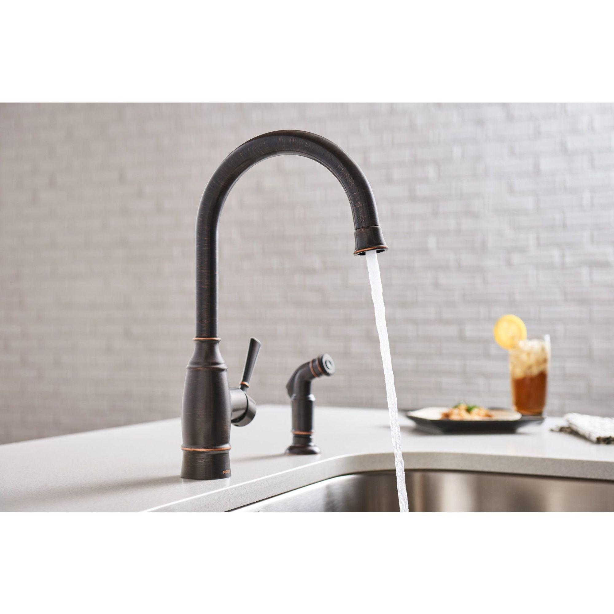 Noell Single-Handle Standard Kitchen Faucet with Side Sprayer, Deckplate Sold Separately