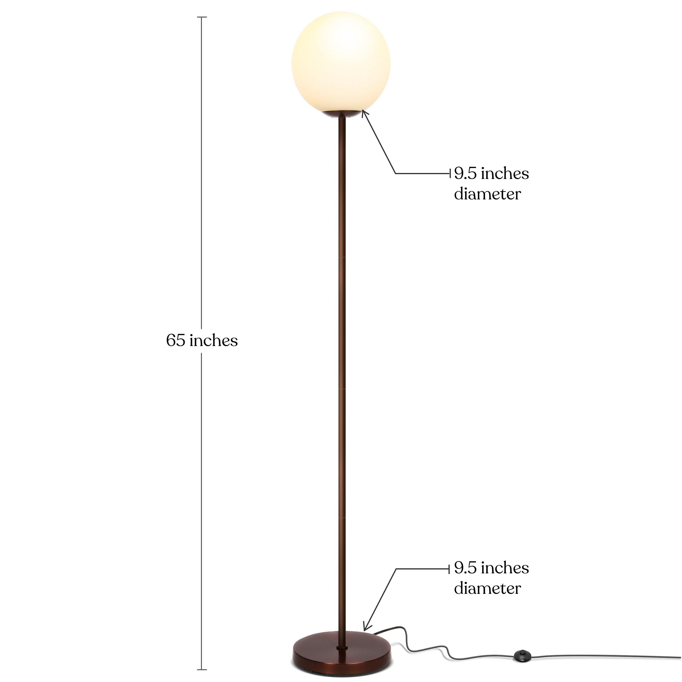 Luna 65 in. Modern LED Energy Efficient Floor Lamp with Frosted Glass Globe Shade
