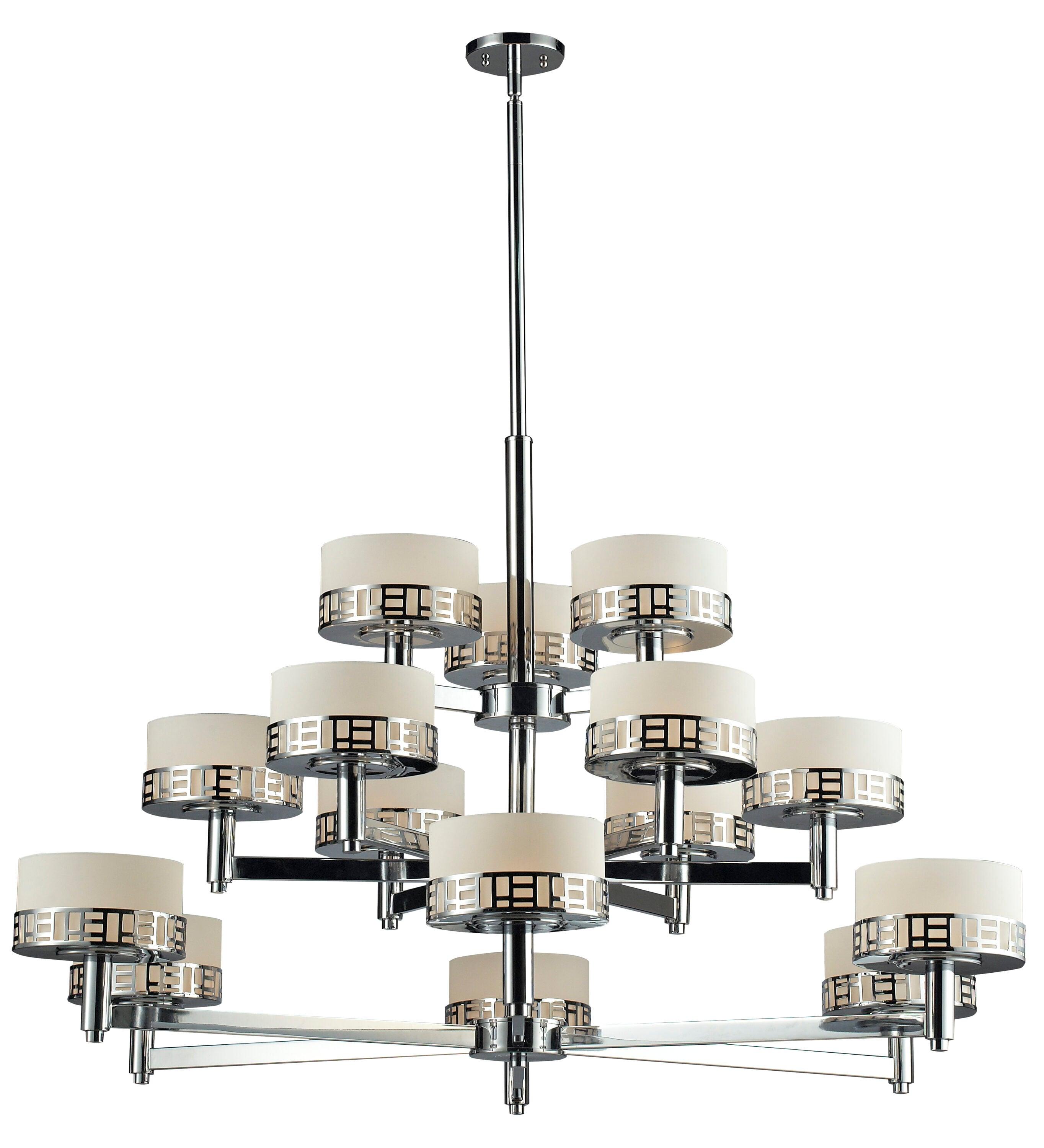 Z-Lite - Elea - 15 Light Chandelier   Chrome Finish with Matte Opal Glass