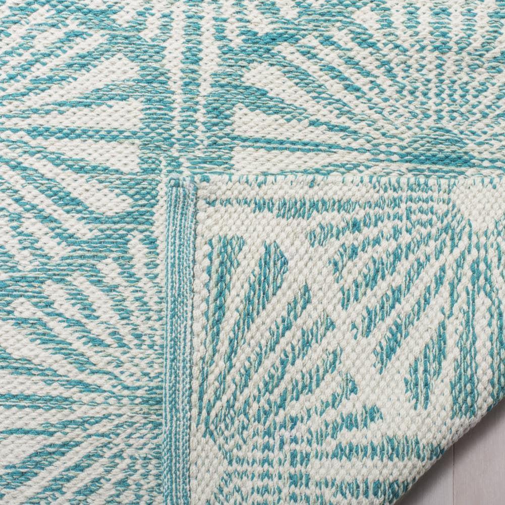 Montauk MTK606 Hand Woven Indoor Area Rug - Aqua/Ivory - 5'x8' - Safavieh