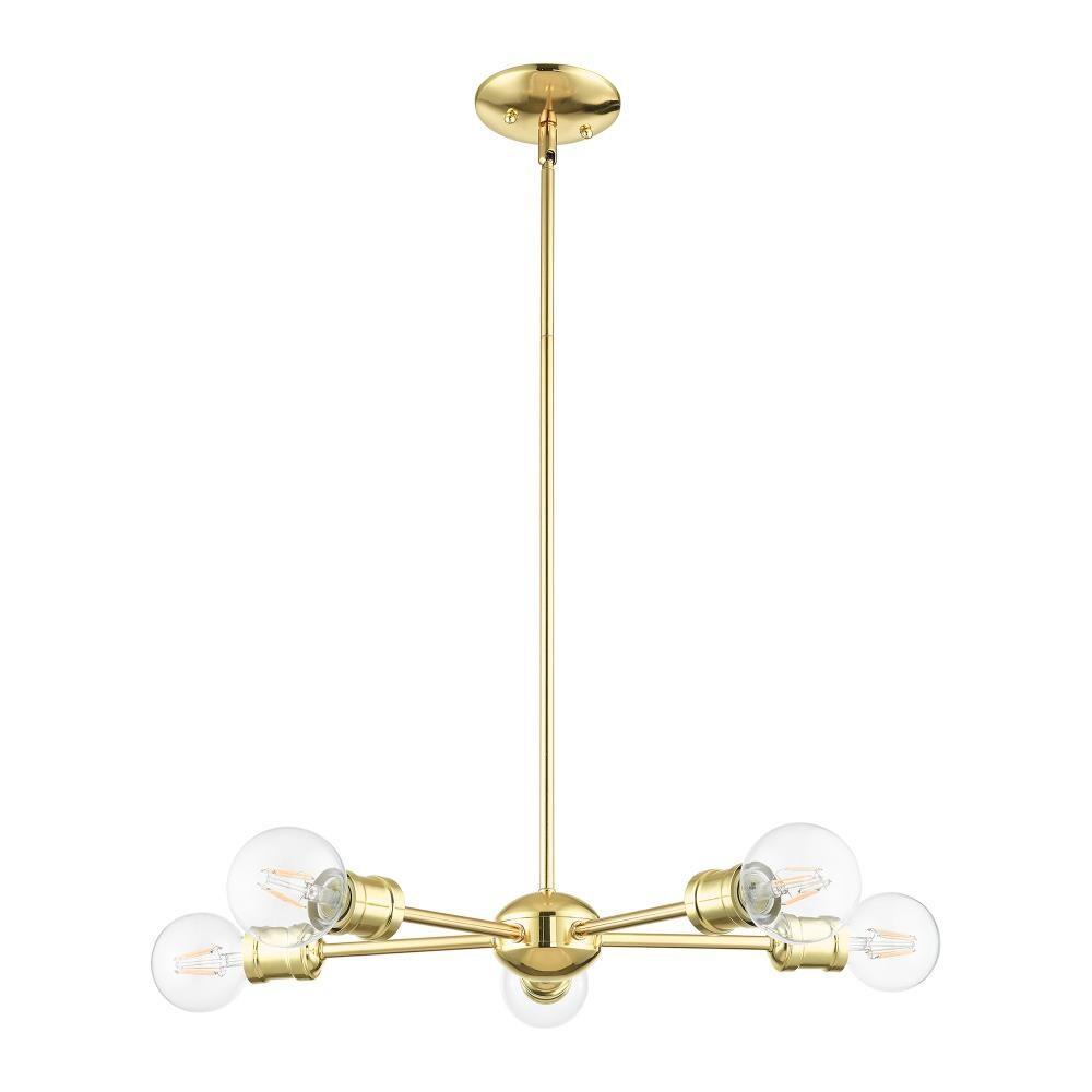 Lansdale Polished Brass 5-Light Sputnik Chandelier
