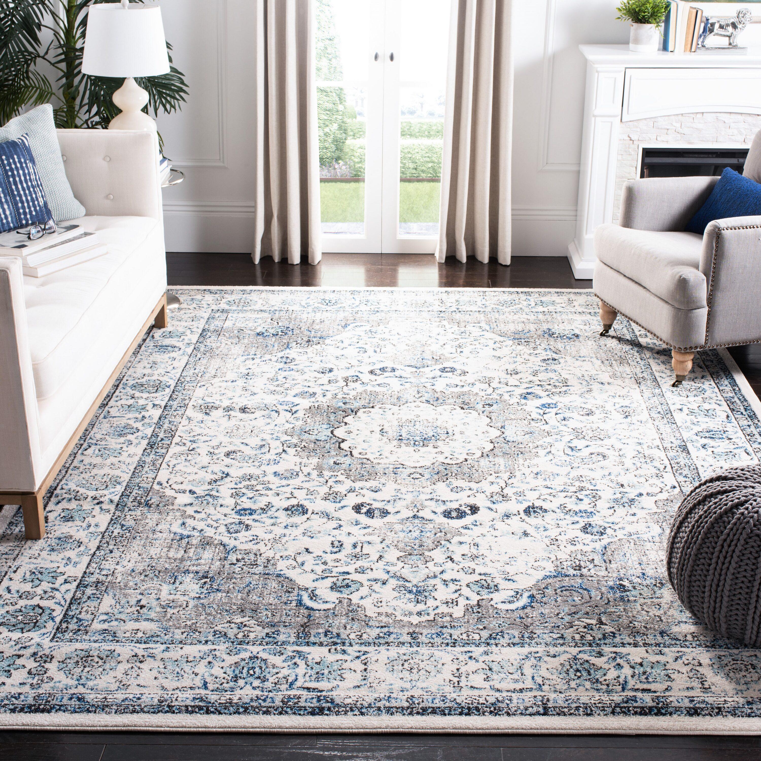Evoke EVK220 Power Loomed Area Rug - Ivory/Grey - 11'x15' - Safavieh.