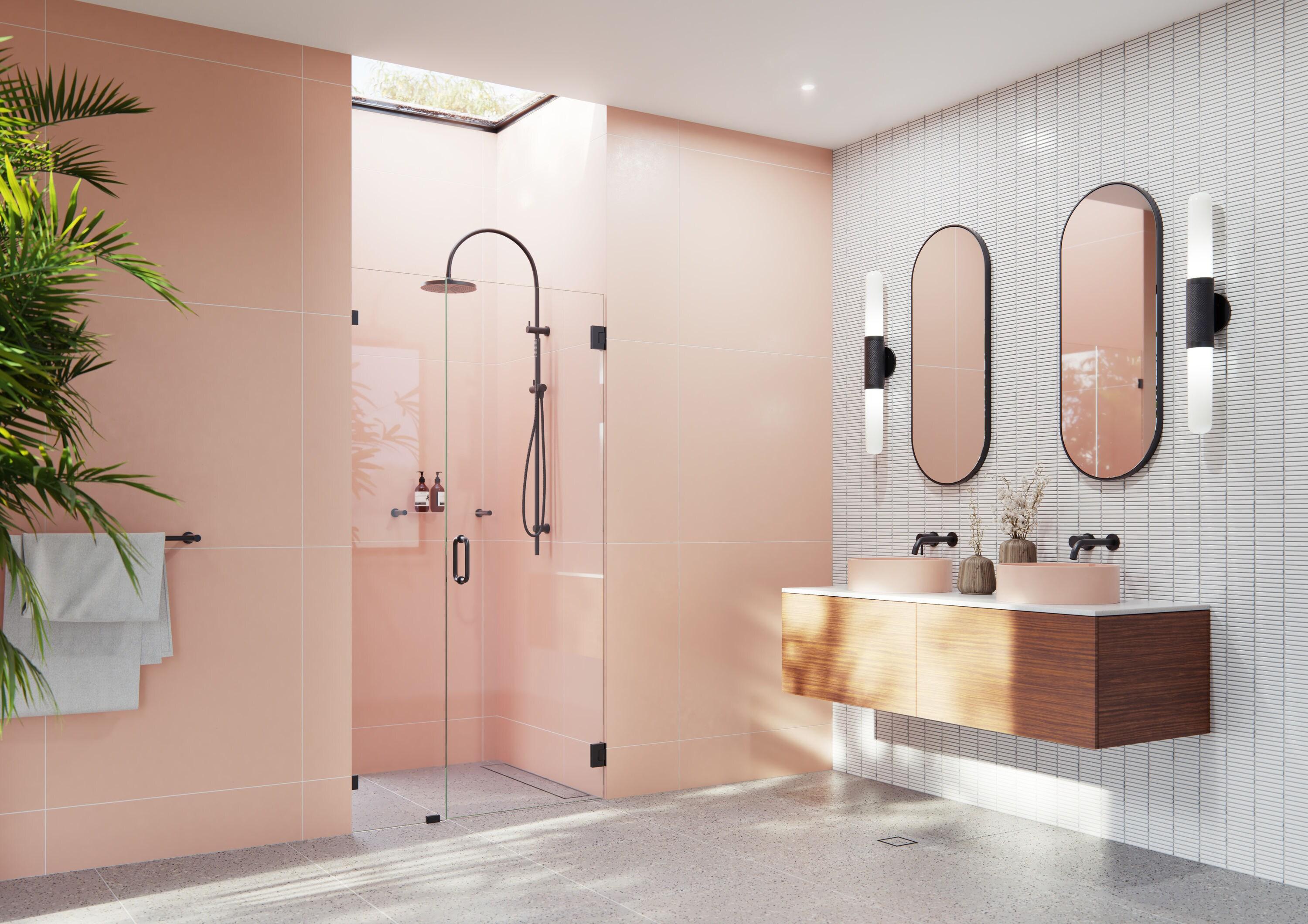 Illume 42.75 in. x 78 in. Fully Frameless Wall Hinge Shower Door