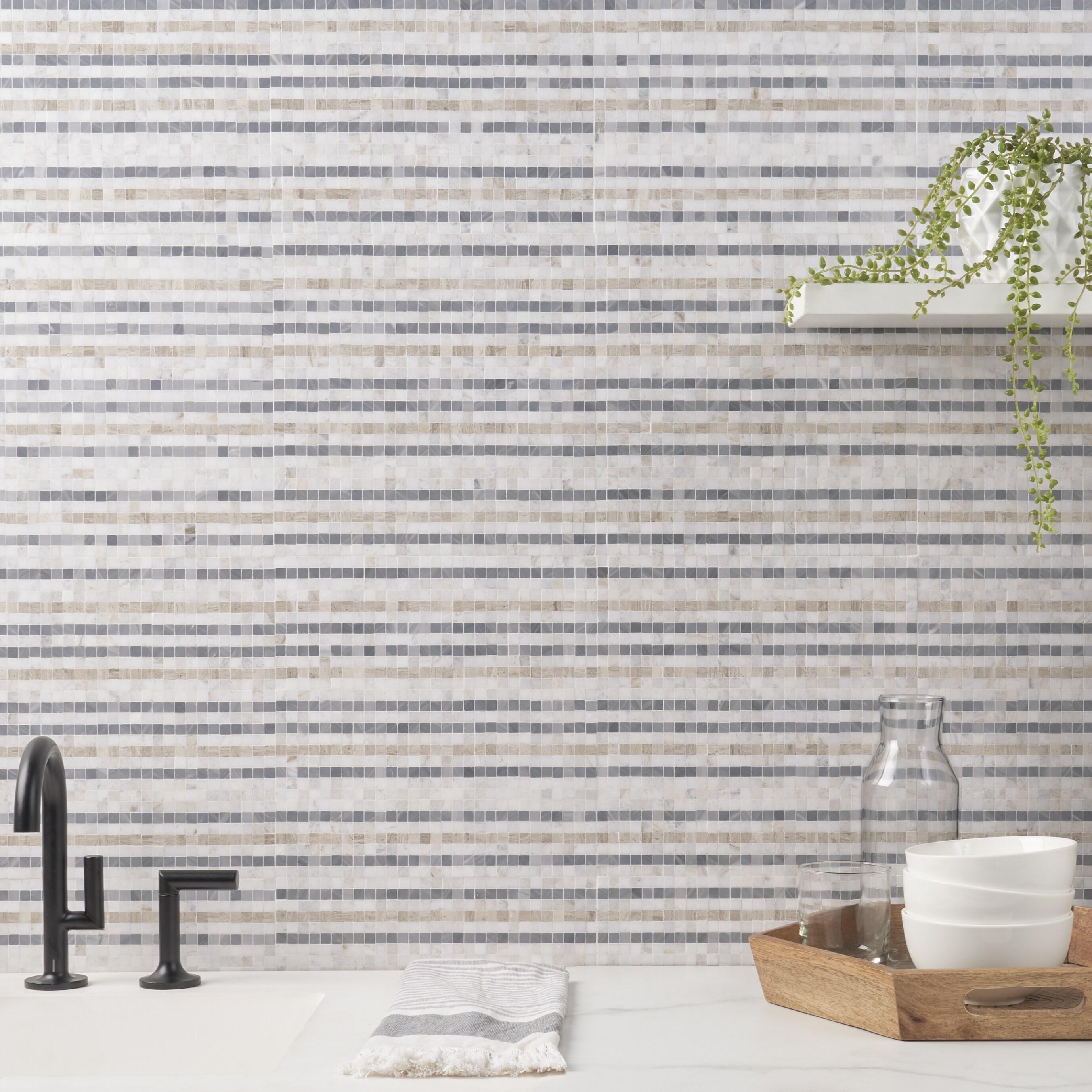 Minute 12" x 12" Marble Grid Wall & Floor Tile