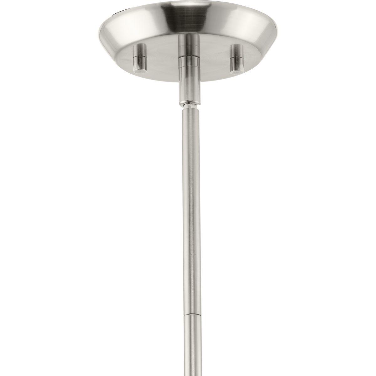 Progress Lighting Carillon 1-Light Pendant, Brushed Nickel, Clear and Opal Glass Shade