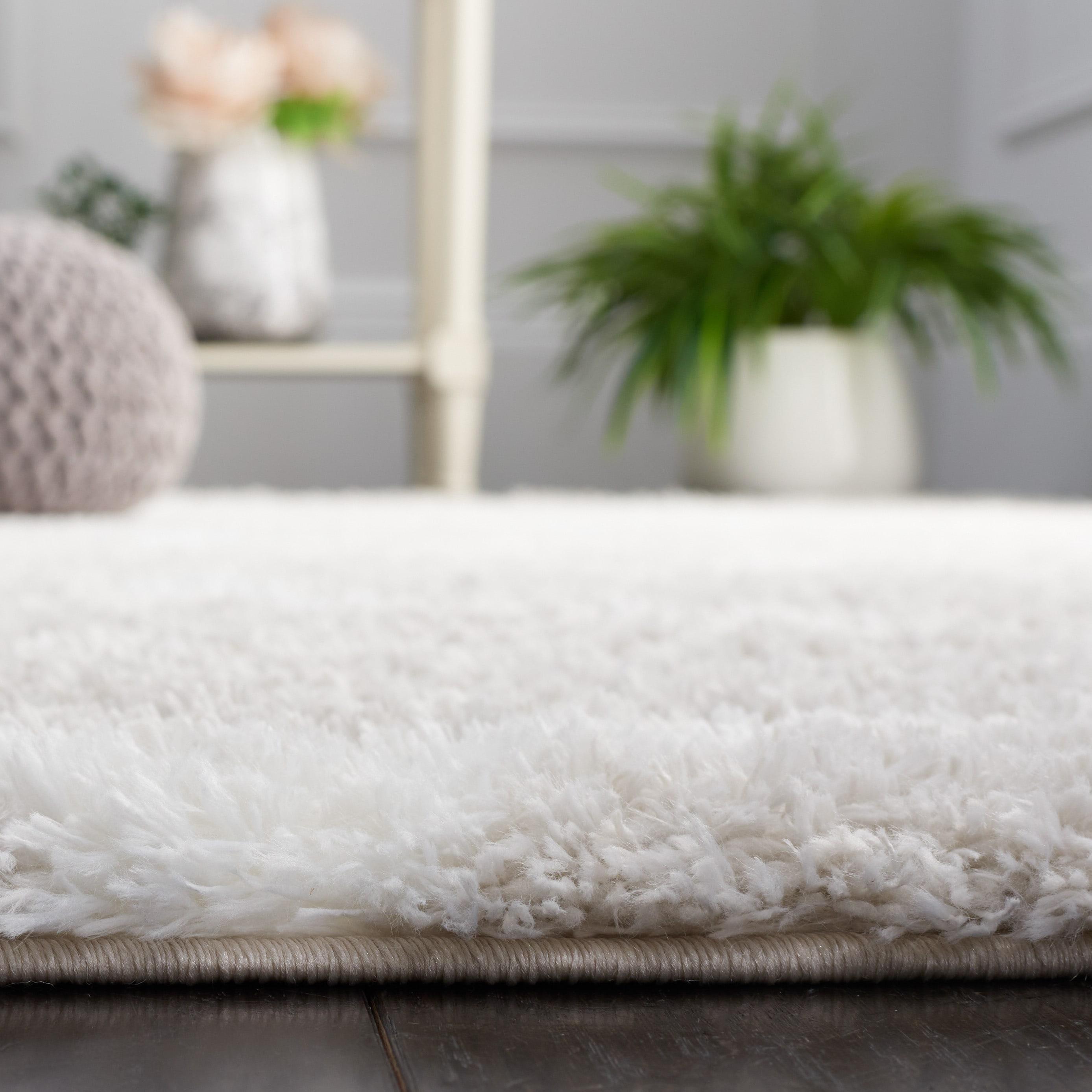 Tahoe Shag THO677 Power Loomed Indoor Runner Rug - Silver/White - 2'x9' - Safavieh