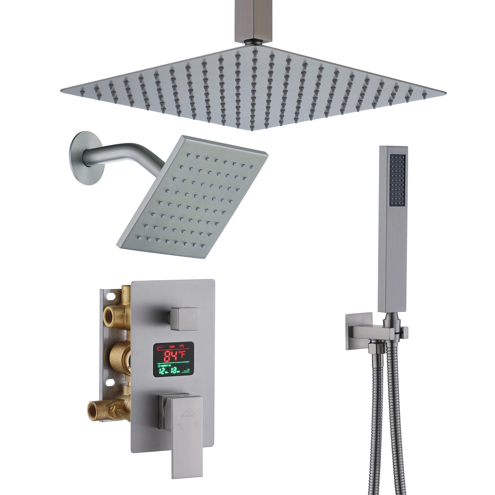 Rainfall Symphony Dual Shower Head Pressure-Balanced Complete Shower System with Digital Display