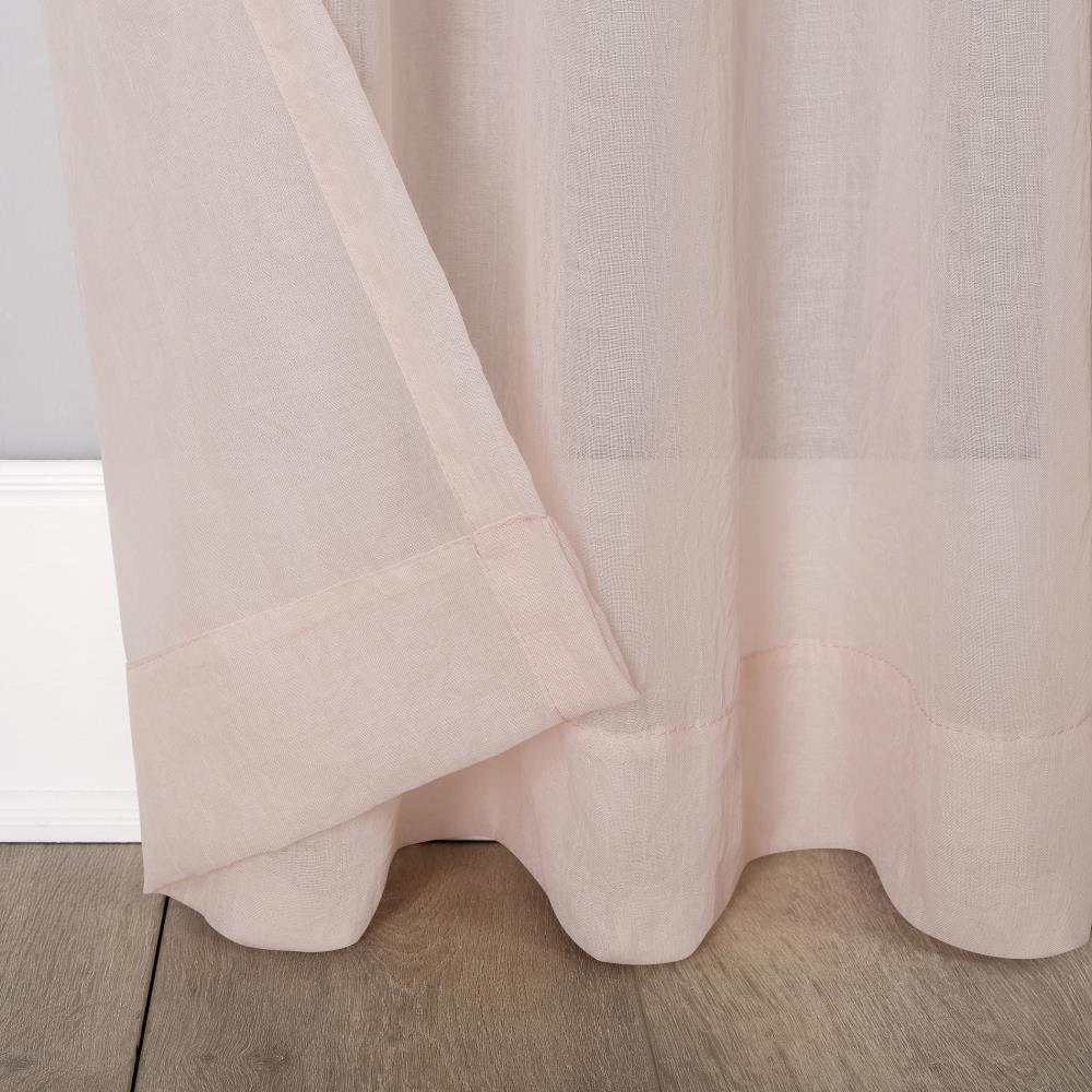 50"x84" No. 918 Sheer Avril Crushed Texture Rod Pocket Curtain Panel Blush: Modern Sheer Curtain Panel, Polyester