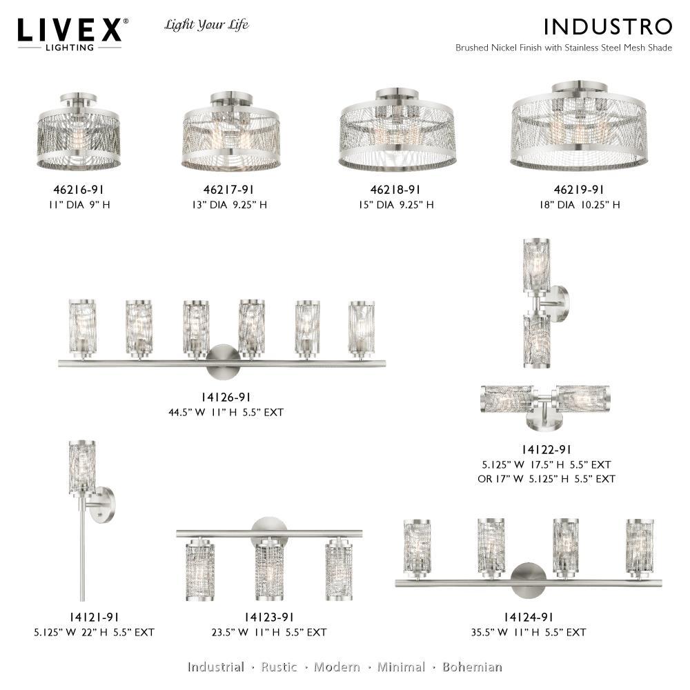 Livex Lighting Industro 4 - Light Chandelier in  Brushed Nickel