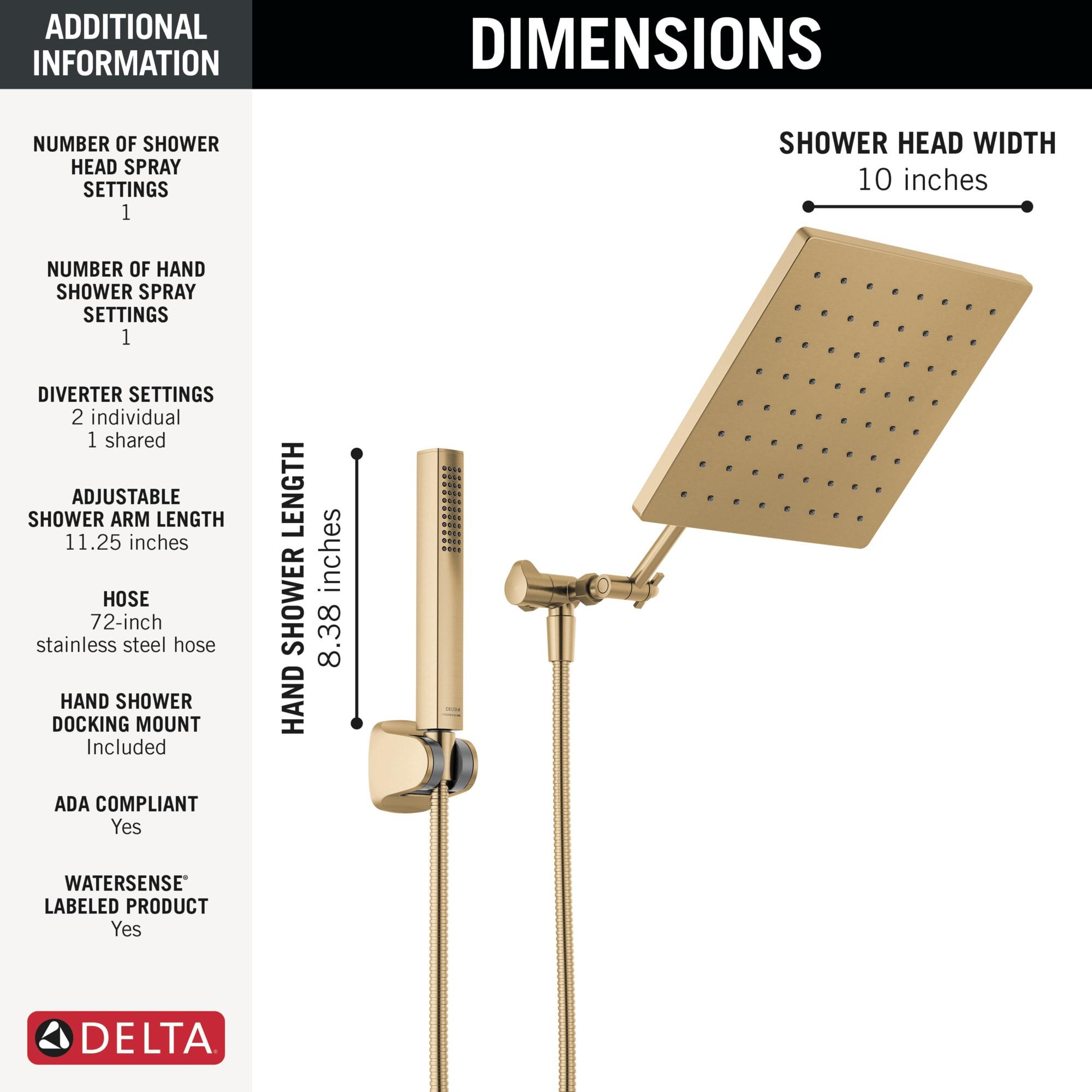 10-inch Raincan Shower Head and Hand Held Shower Combo, Rainfall Shower Head and Hand Shower