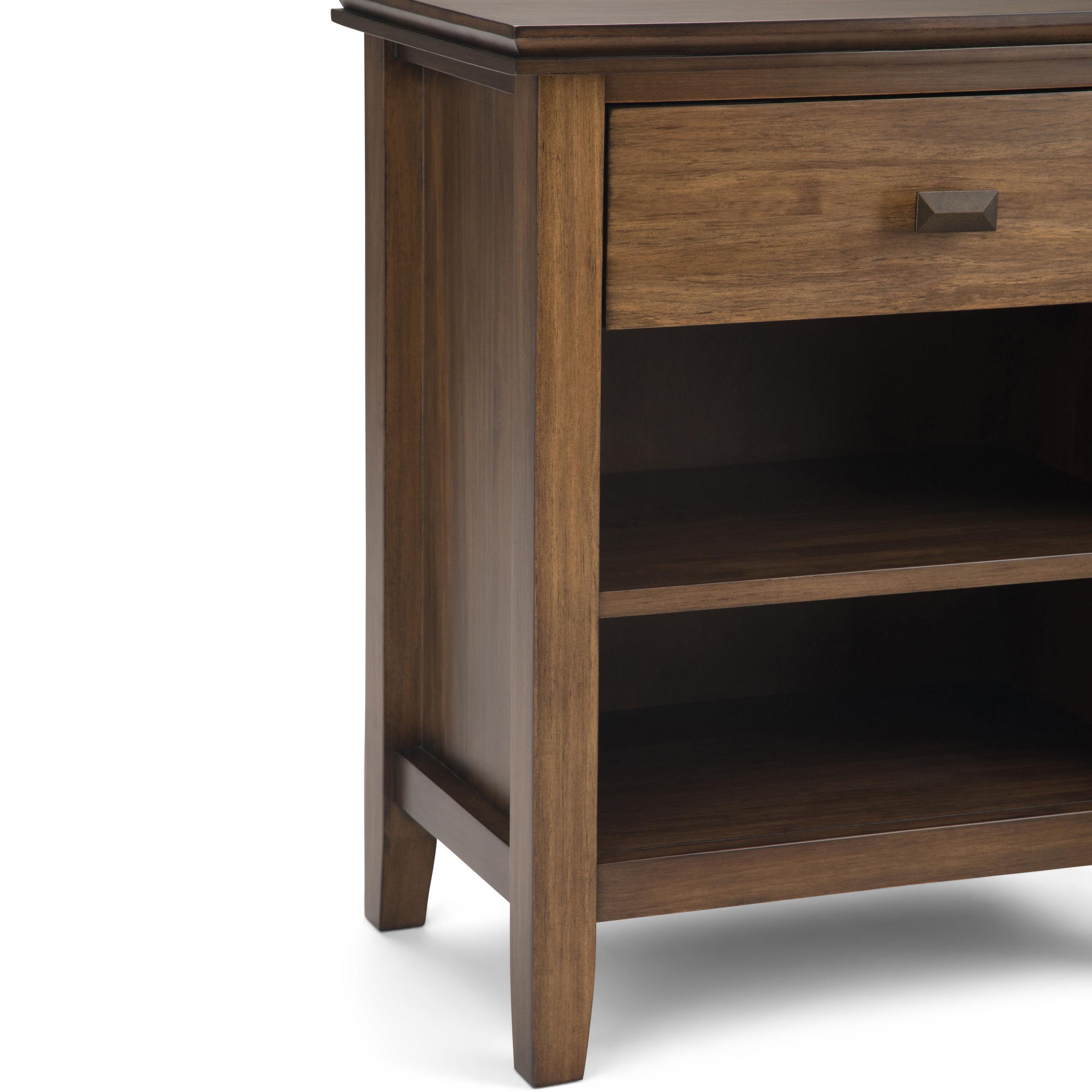 Simpli Home Artisan 24"W Solid Wood Nightstand with Drawer and Shelves