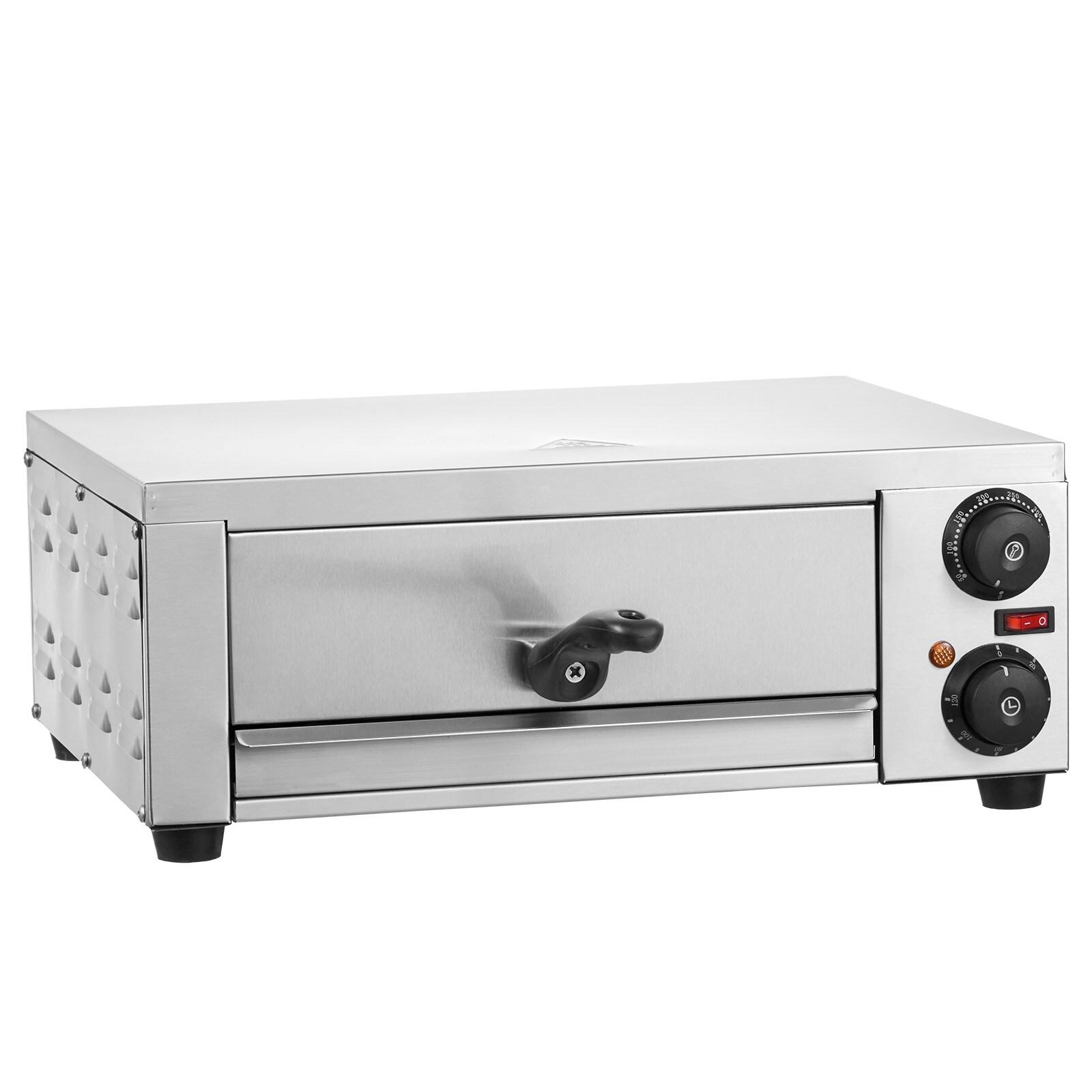 VEVOR Electric Pizza Oven for Countertops, 12-inch, 1500W, with Temp Control & 0-120 Min Timer, Even Baking Technology & Easy Clean Crumb Tray