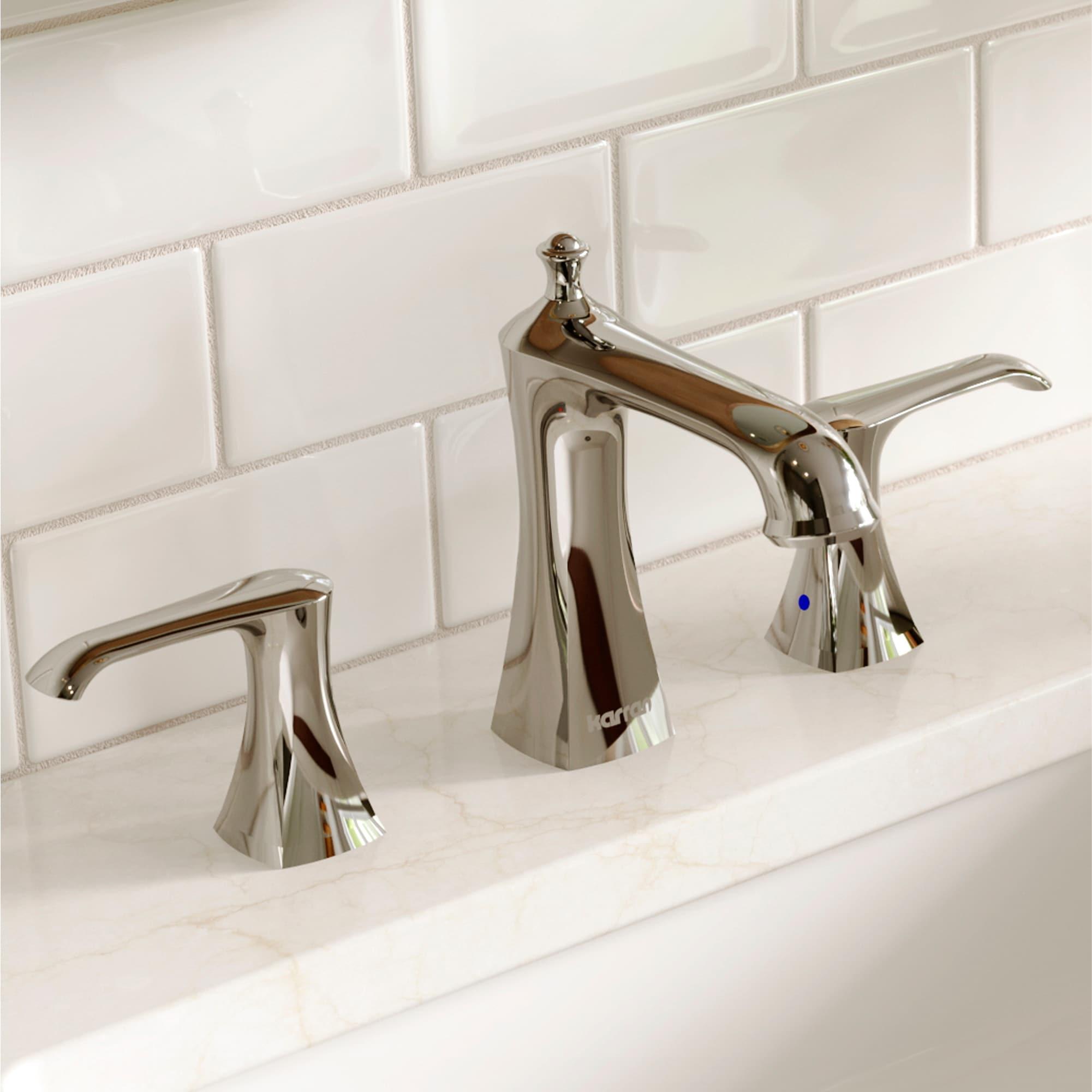 Karran Woodburn 8 In. Widespread 2-Handle Bathroom Faucet With Matching Pop-up Drain