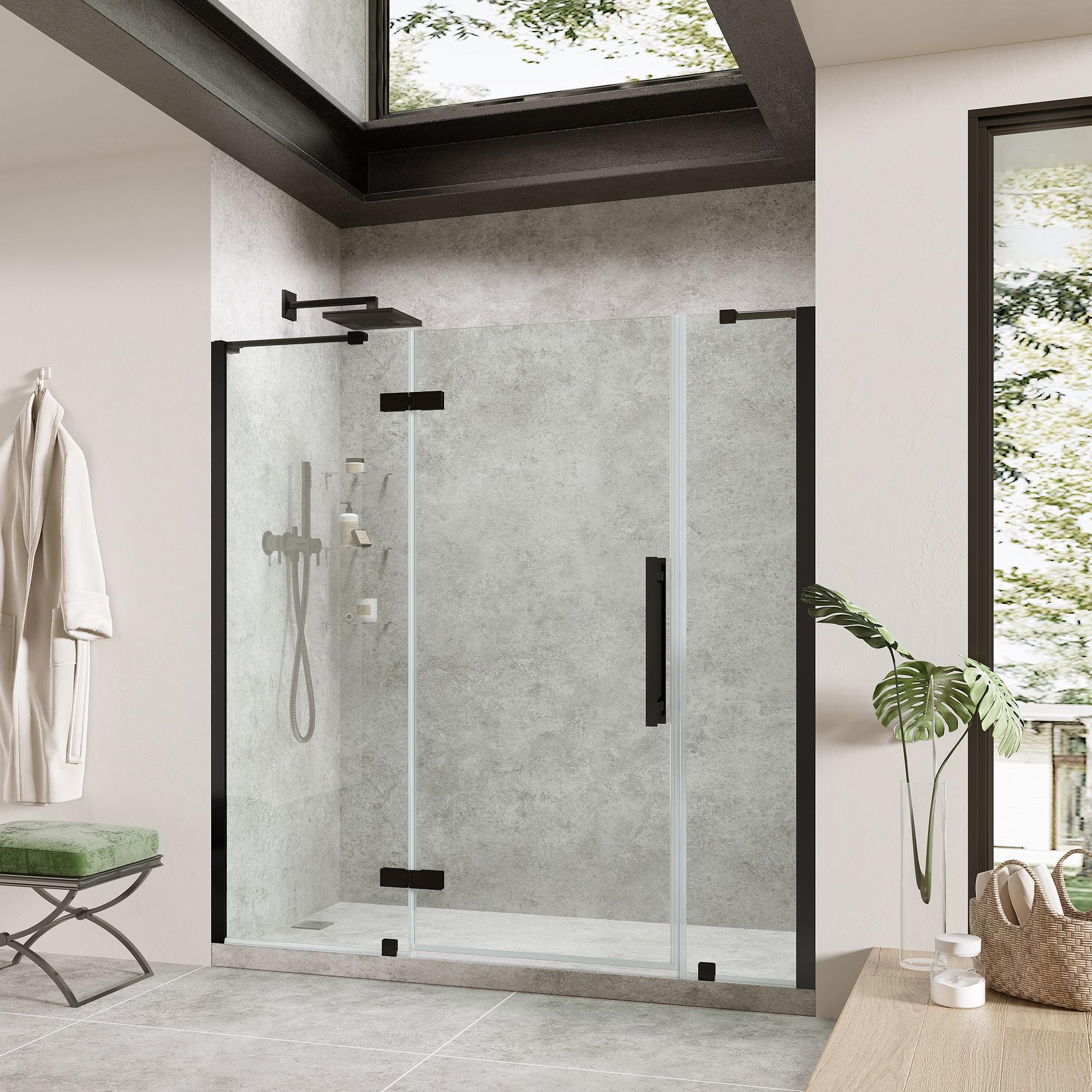 Endless Tampa 72" W x 72" H Alcove Frameless Shower Kit, Door, 2 Panel, Shelves