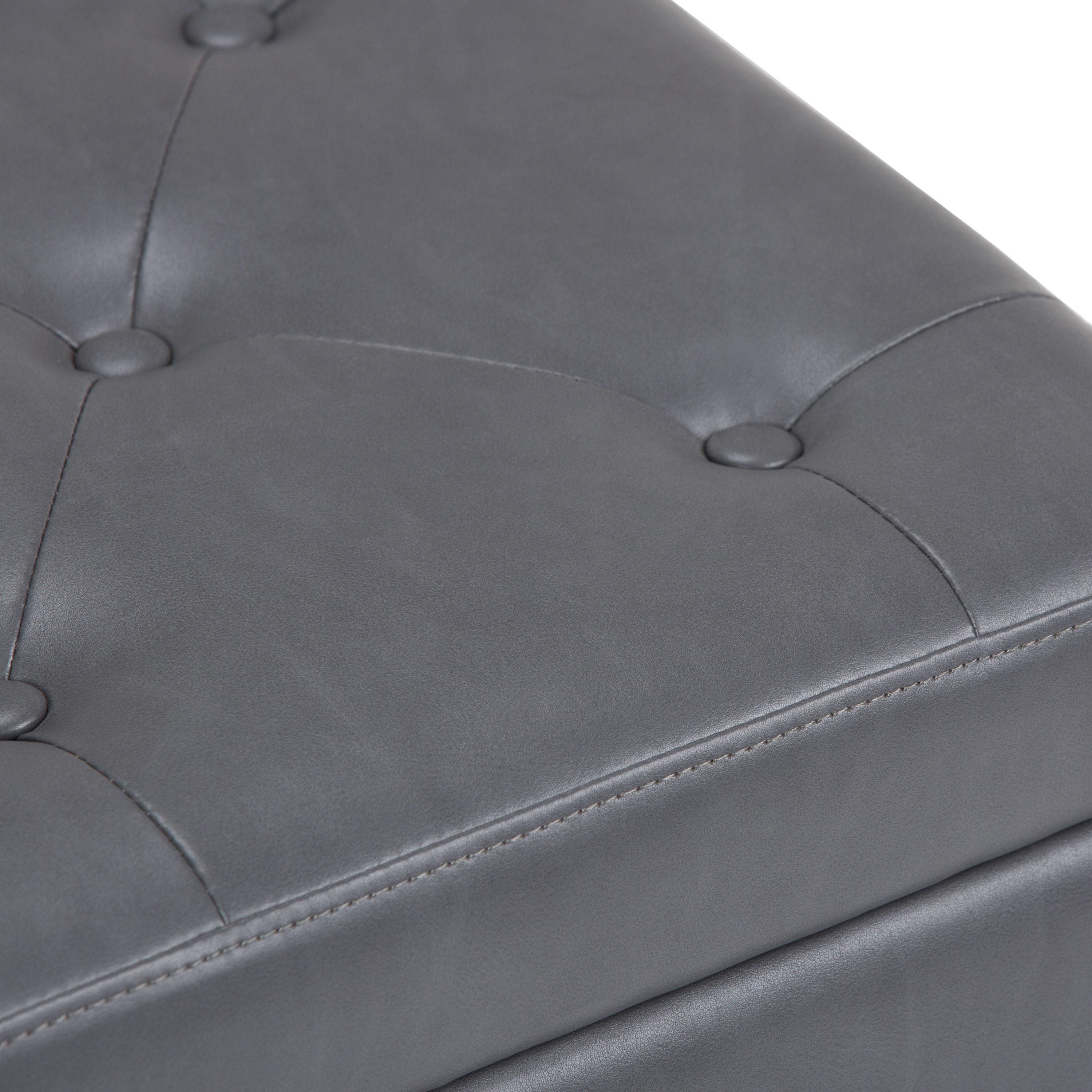 Simpli Home Hamilton 48"W Upholstered Storage Ottoman Bench with Lift-Top Lid, Tufted Design, and Nailhead Trim