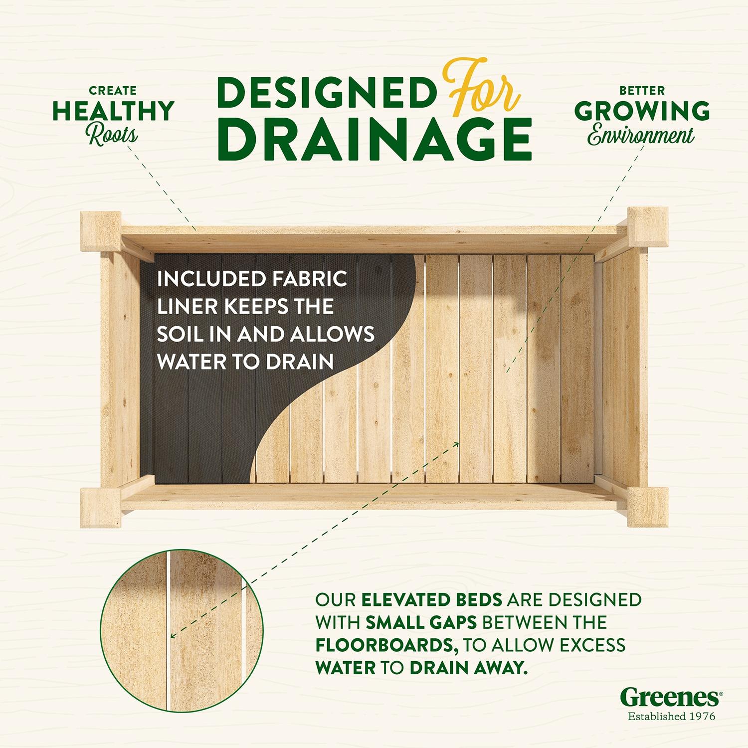 Greenes Fence Wood Elevated Planter