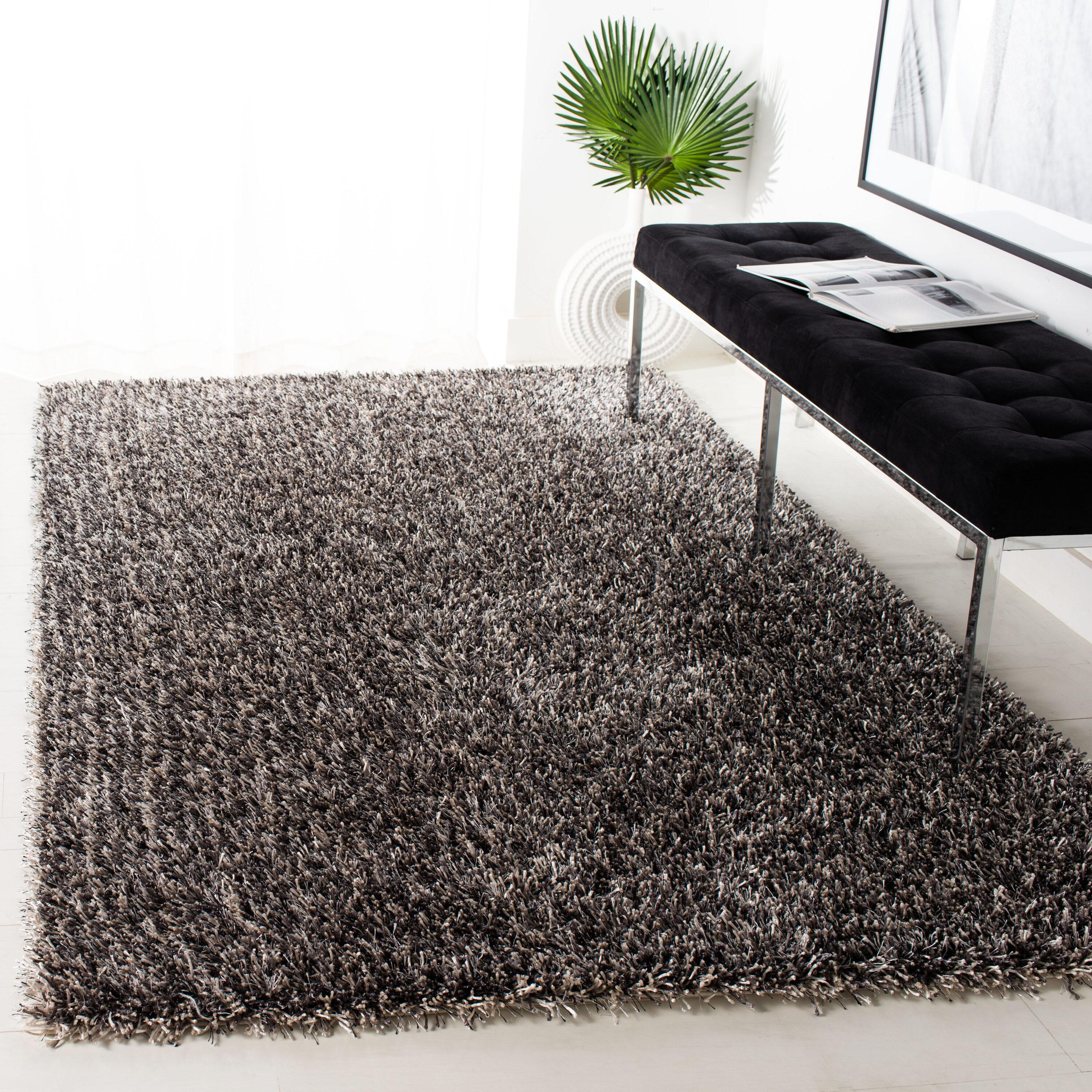 Shag SG531 HAND TUFTED Indoor Accent Rug - Platinum/Ivory - 3'x5' - Safavieh.