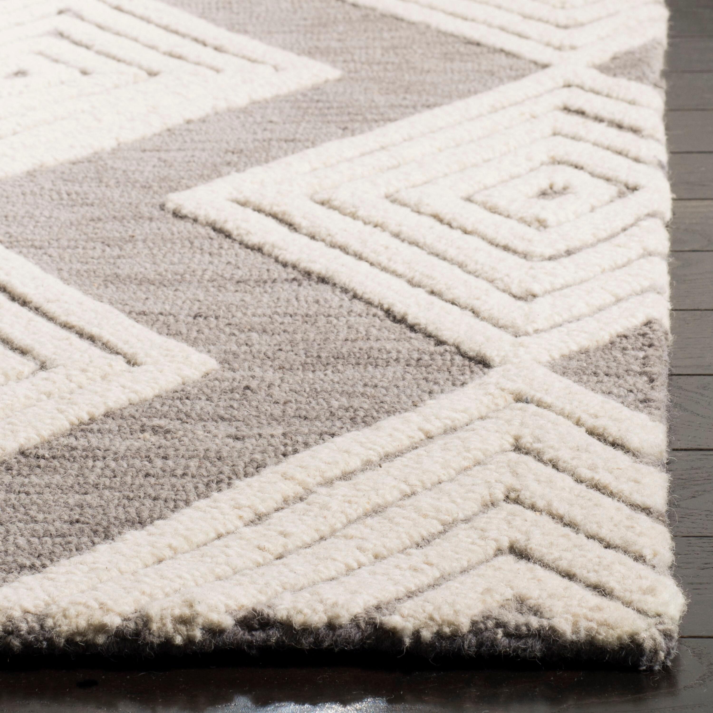 Blossom BLM111 Hand Tufted Runner Rug - Dark Gray/Ivory - 2'3"x8' - Safavieh.