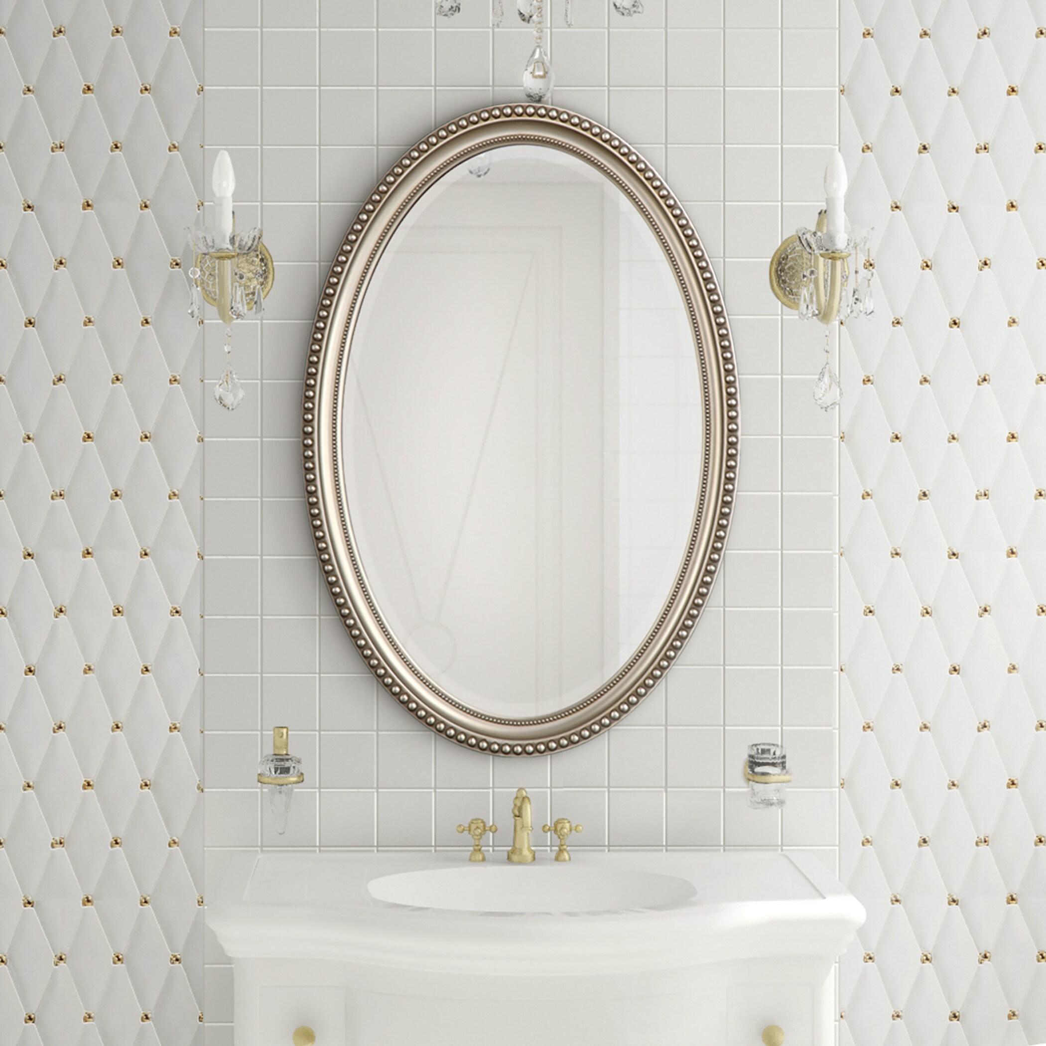 Oval Mirror-32 inches Tall and 22 inches Wide-Silver Finish Bailey Street Home 2607-Bel-5174640