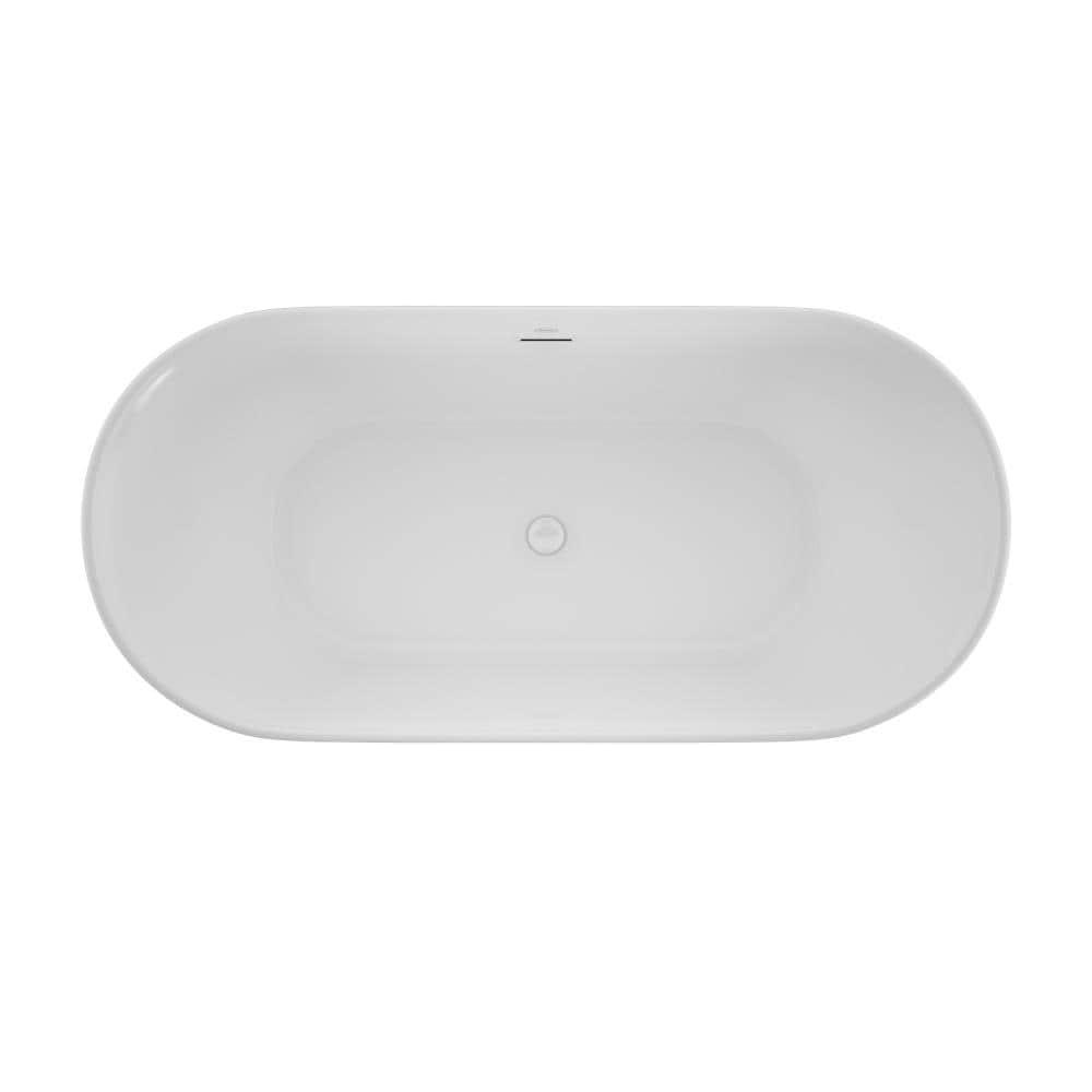 Lyndsay 67" x 32" Freestanding Soaking Acrylic Bathtub with Faucet