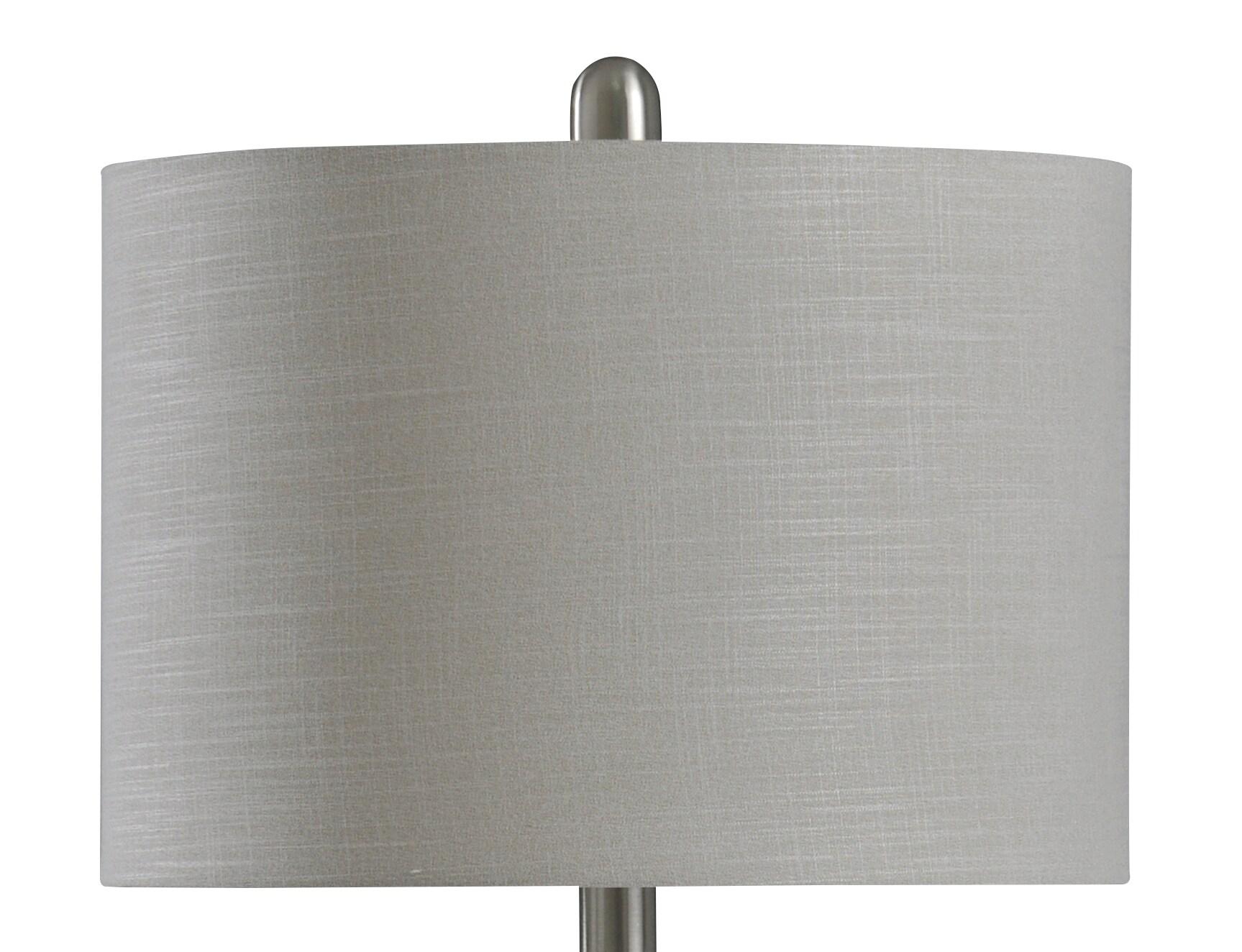 Joni Table Lamp Distressed Gray - StyleCraft: Ceramic Body, Polyester Drum Shade, UL Listed