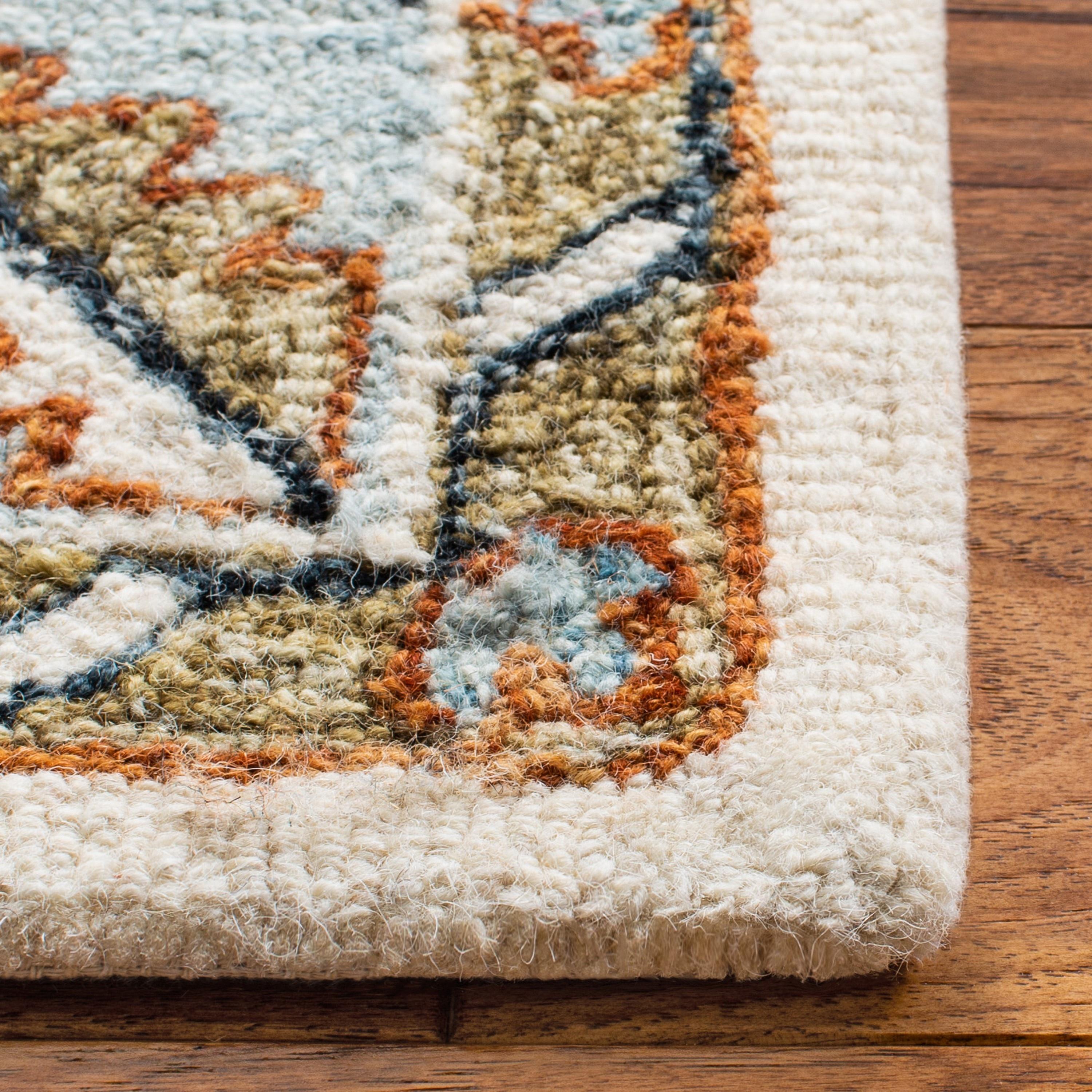 Ivory and Rust Hand-Tufted Wool 9' x 12' Area Rug