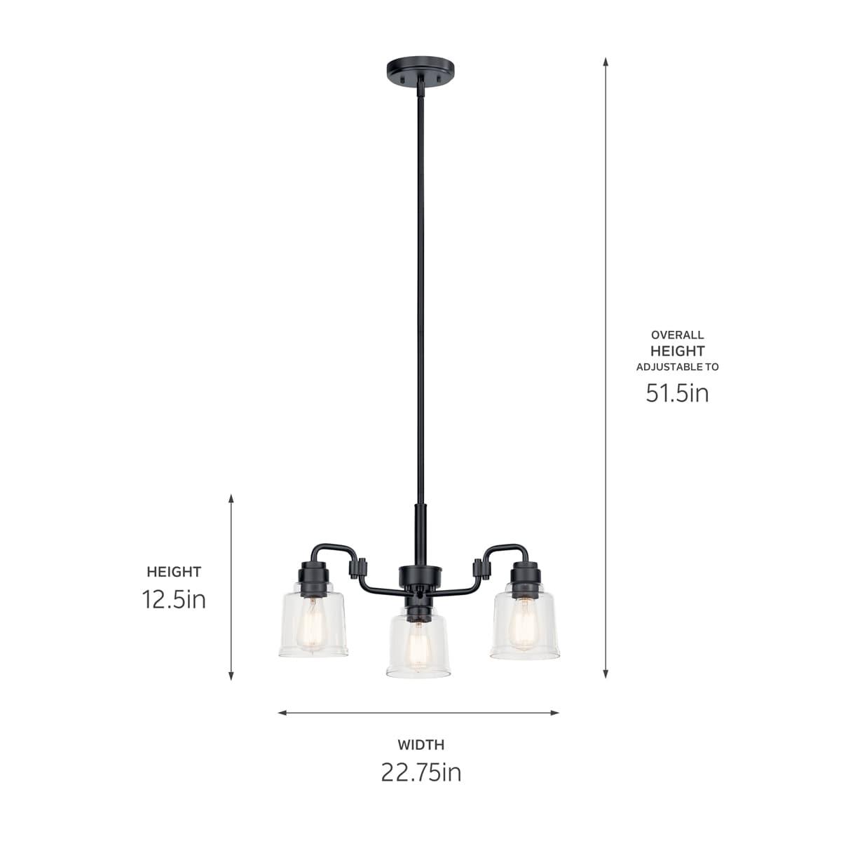 Kichler Lighting Aivian 3 - Light Chandelier in  Black