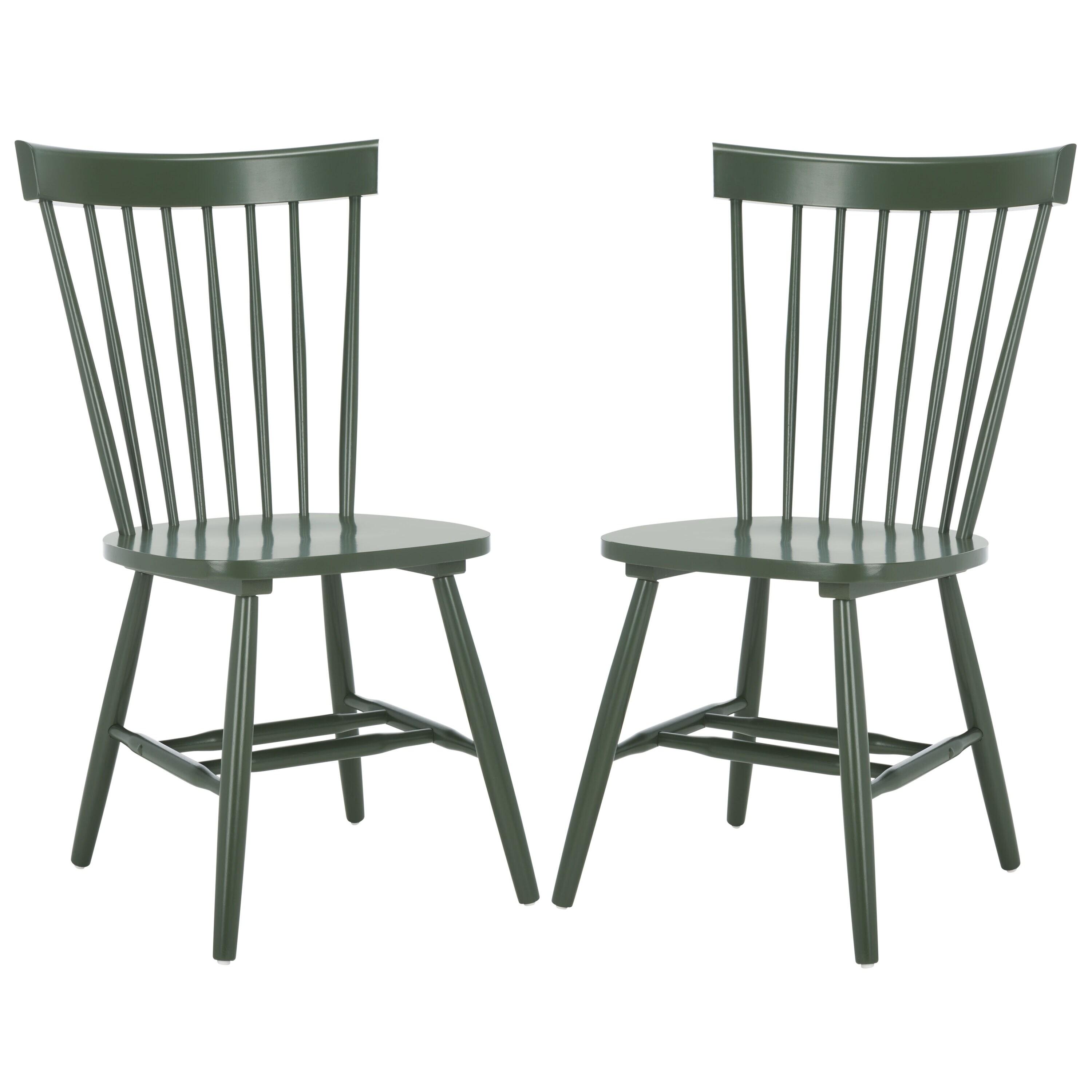 Dusty Green Solid Wood Windsor Side Chair Set of 2
