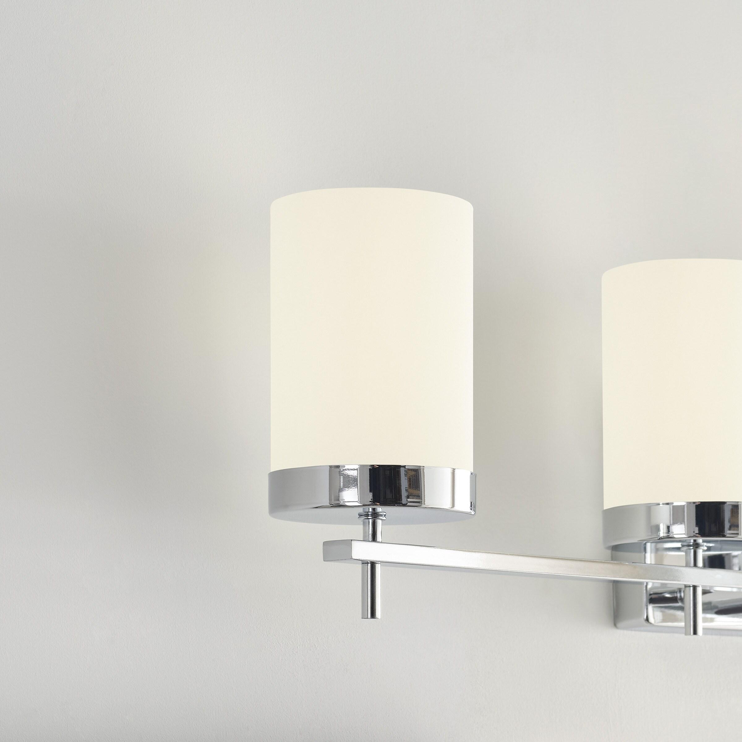 Chrome 4-Light Dimmable Cylinder Bathroom Vanity Light