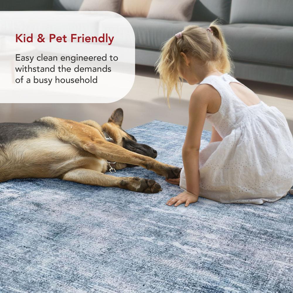 Nuloom Katia Modern Abstract Pet Friendly Machine Washable Area Rug, 5' x 8', Blue
