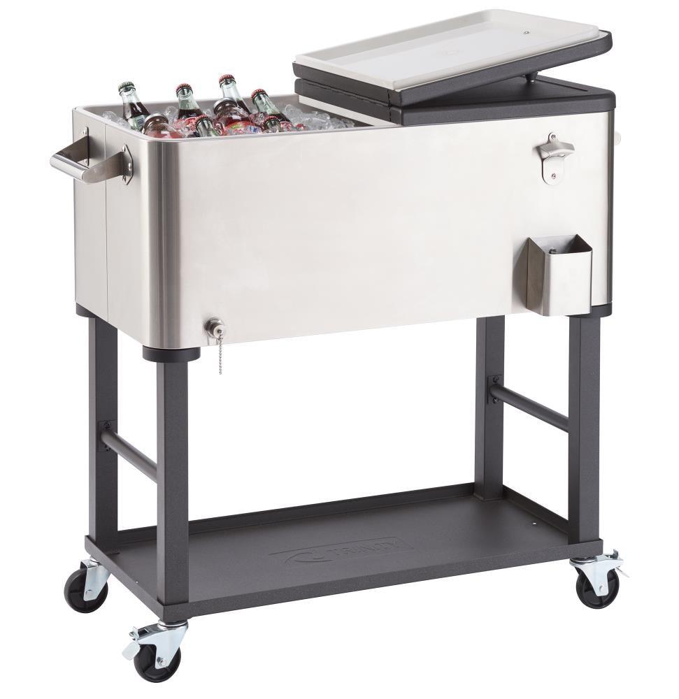 Trinity TRINITY 100 Qt./25 Gal. Stainless Steel Wheeled Cooler w/ Detachable Tub