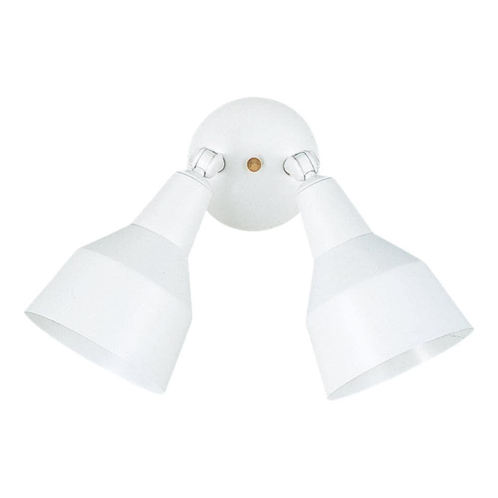 White Aluminum Dual Head Outdoor Flood Light