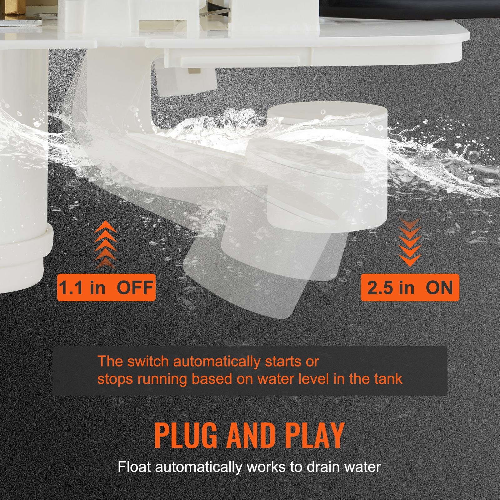 Condensate Removal Pump, 1/30 HP, 100 GPH, 24 ft Lift