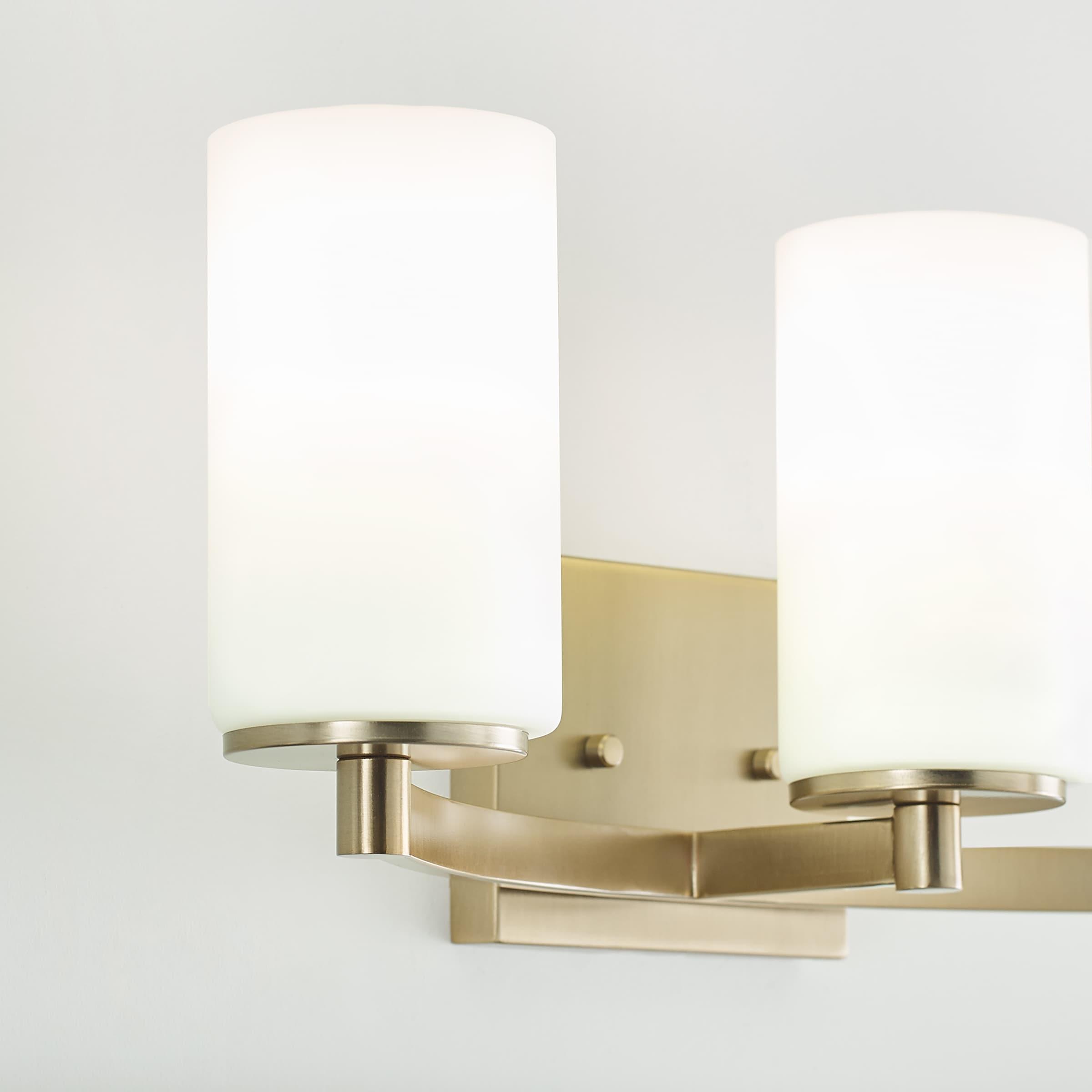 Satin Brass 3-Light Dimmable Bath Vanity Fixture