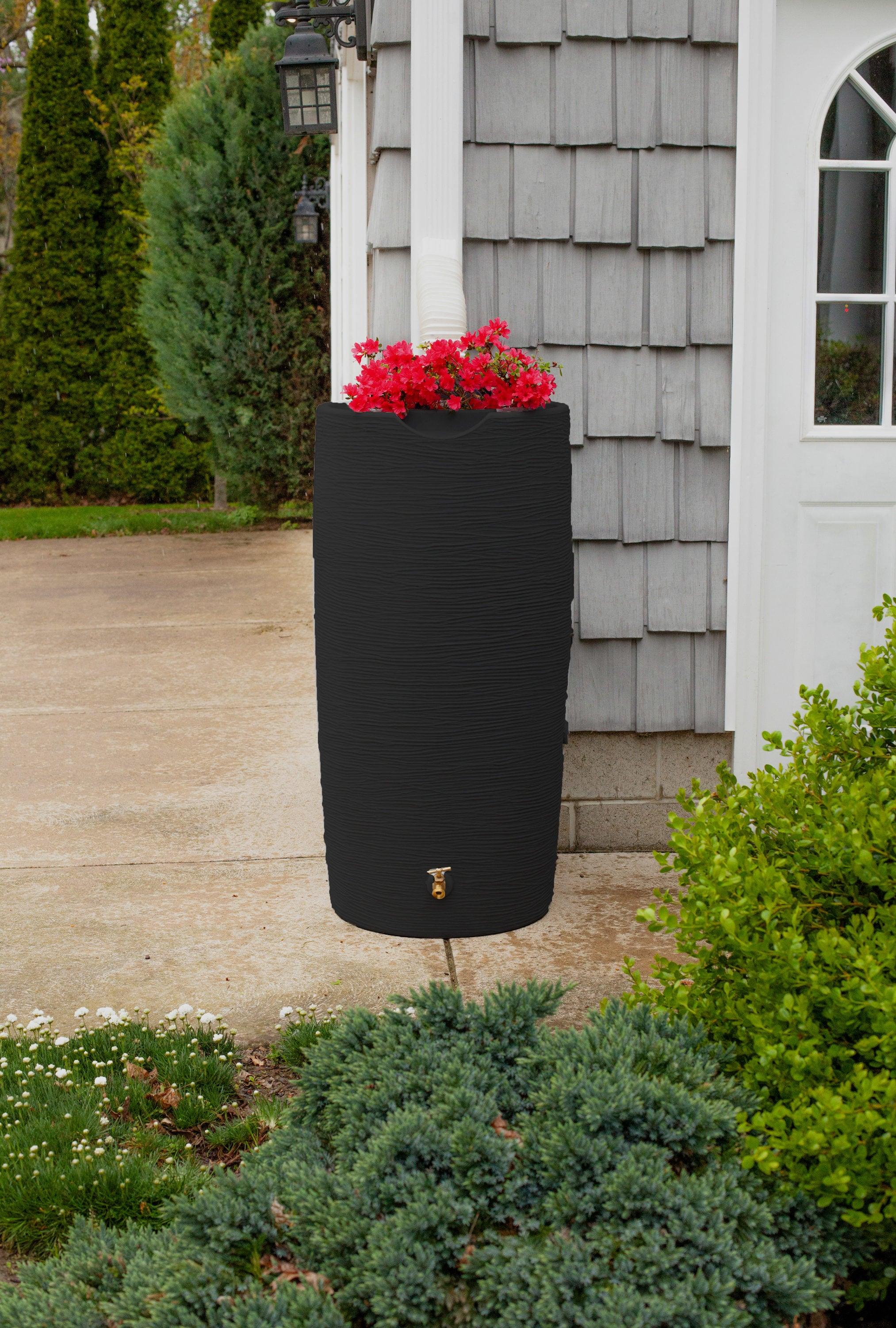 Good Ideas Good Ideas 50 Gallons Plastic Drainable Dual Overflow Planter Rain Barrel
