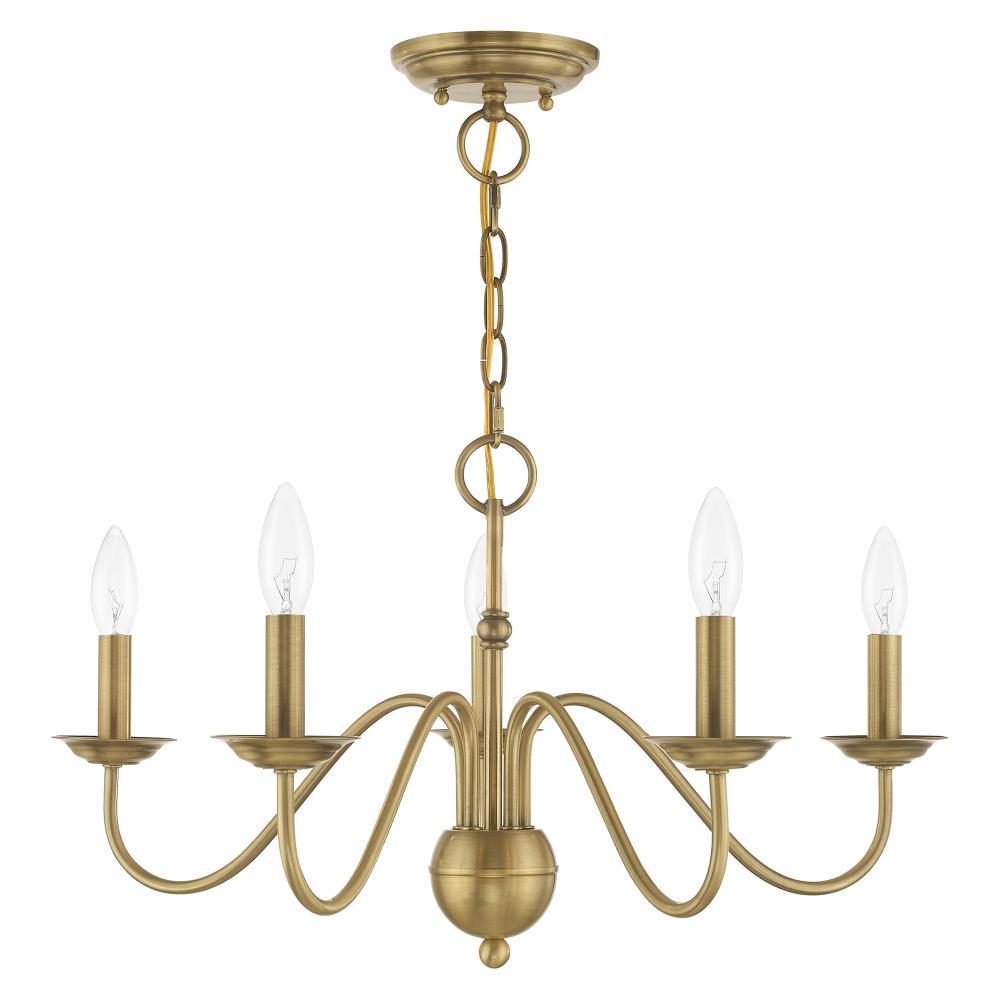 Livex Lighting Windsor 5 - Light Chandelier in  Antique Brass